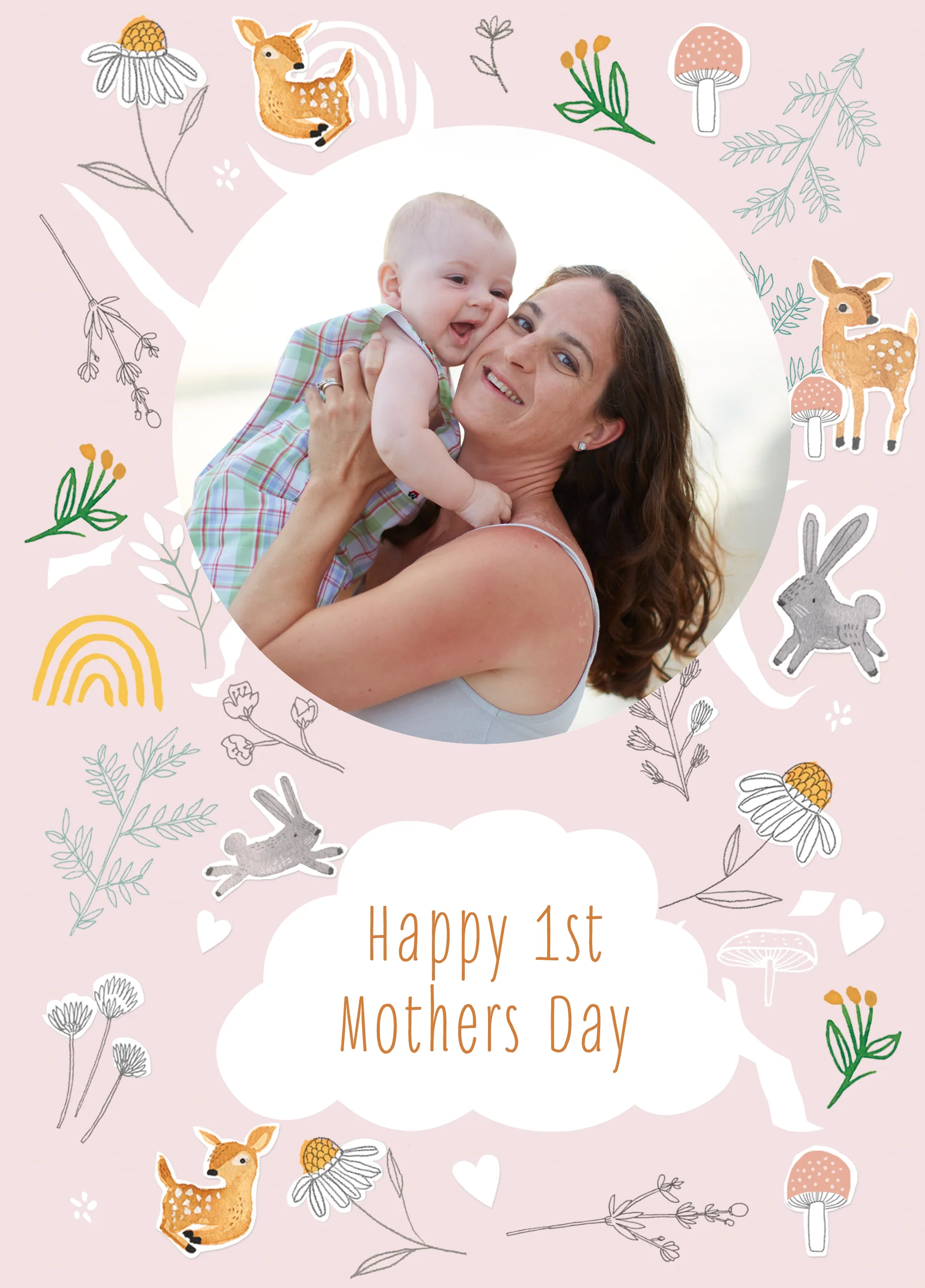 Personalised Cute Baby's 1st Mother's Day Photo Upload Card For Mummy