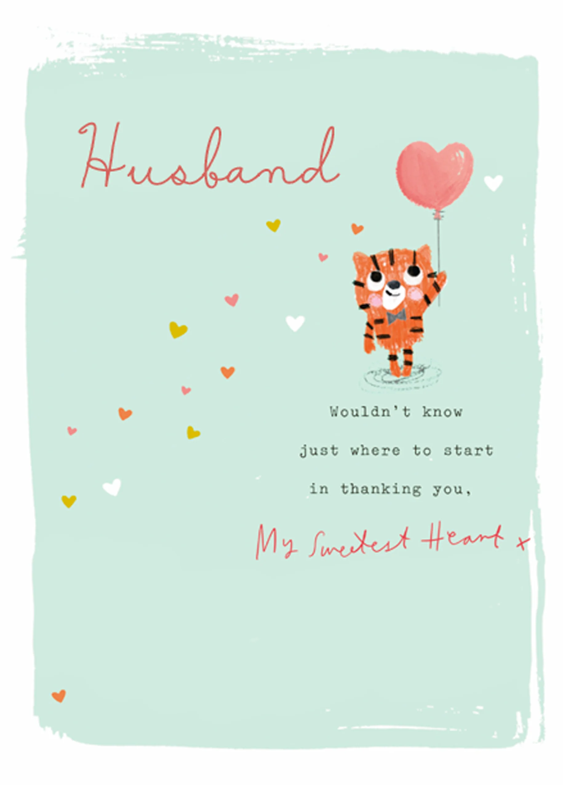 Personalised Cute Balloon Love Heart Card for Husband