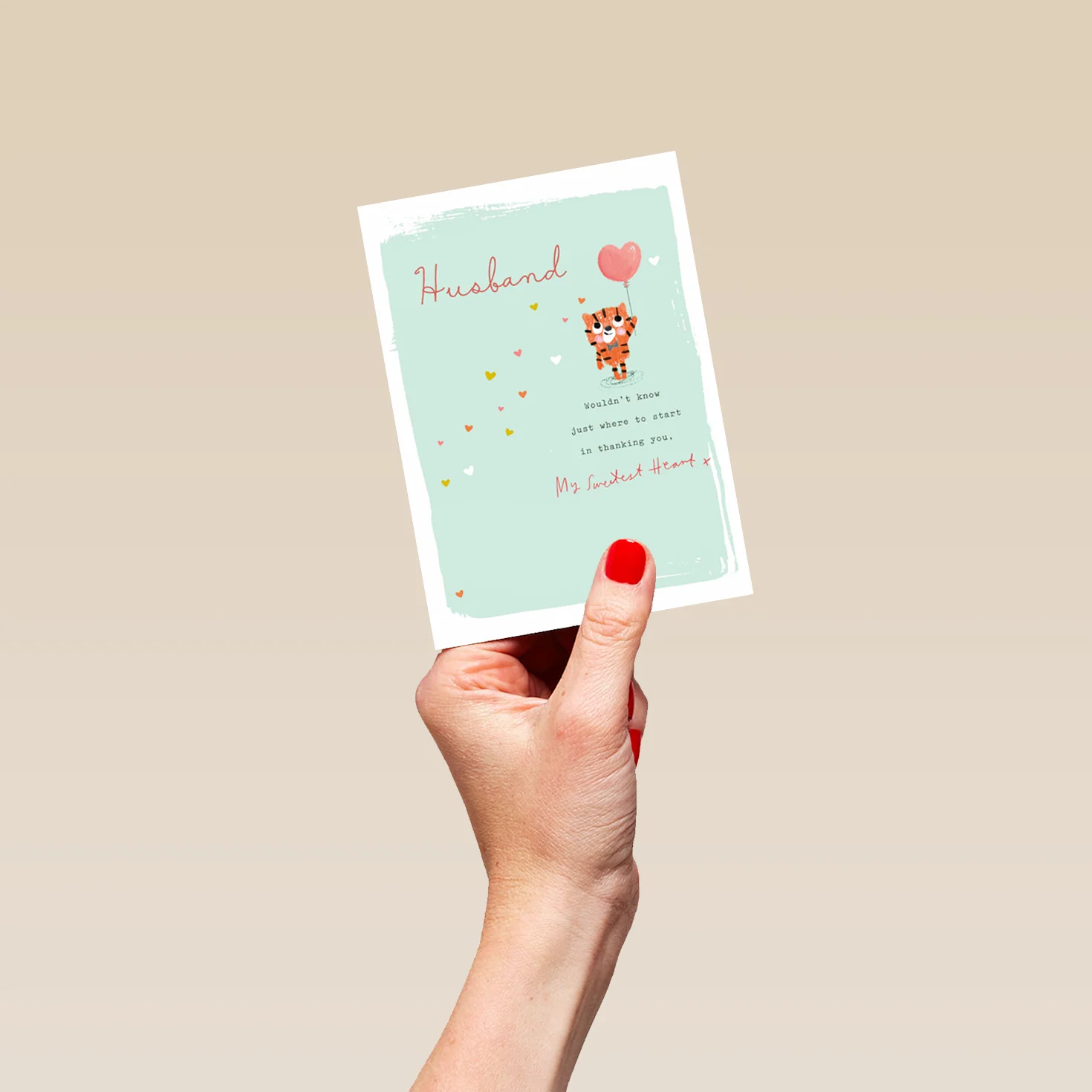 Personalised Cute Balloon Love Heart Card for Husband - Image 4