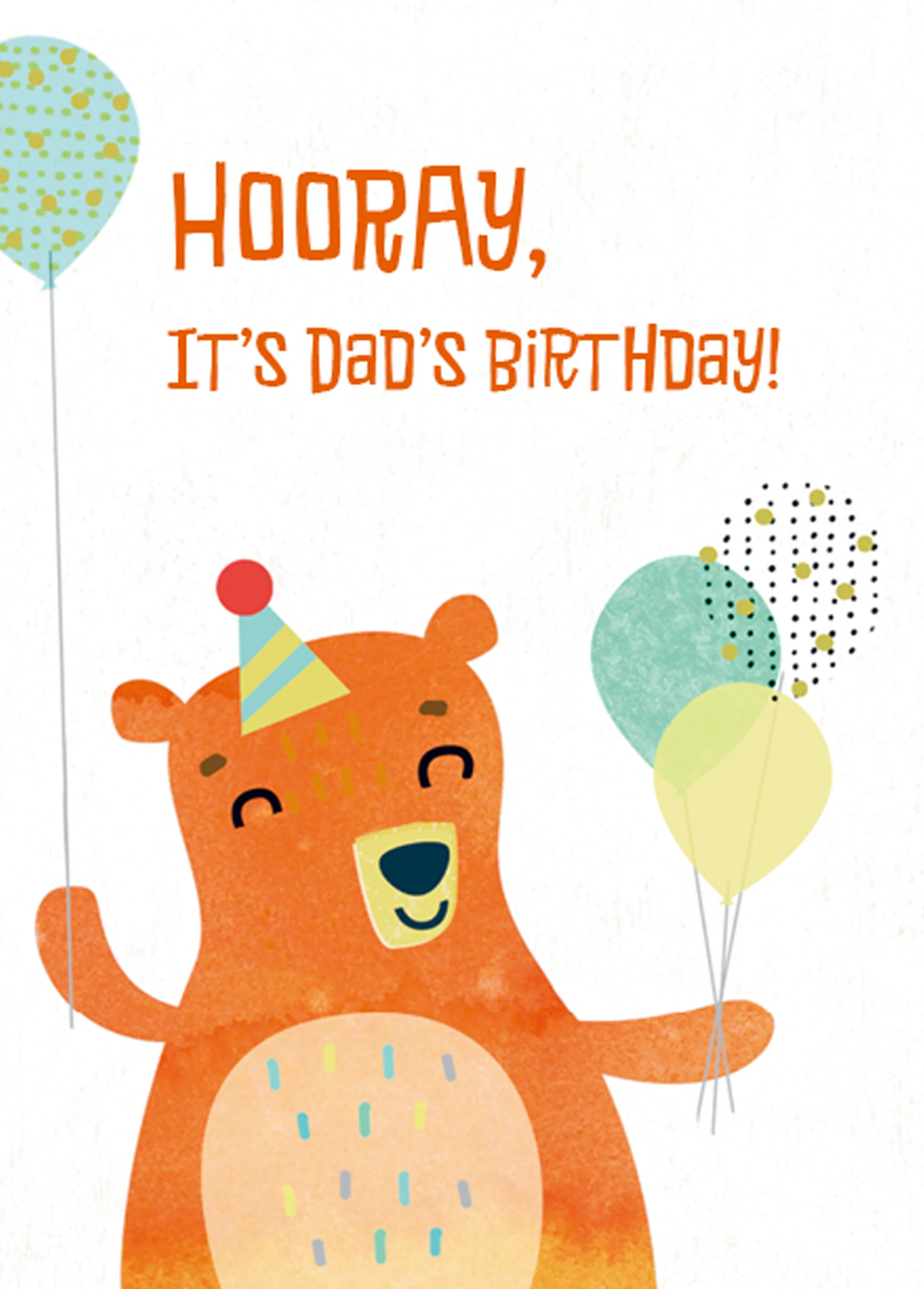 Personalised Cute Balloons For Dad Card