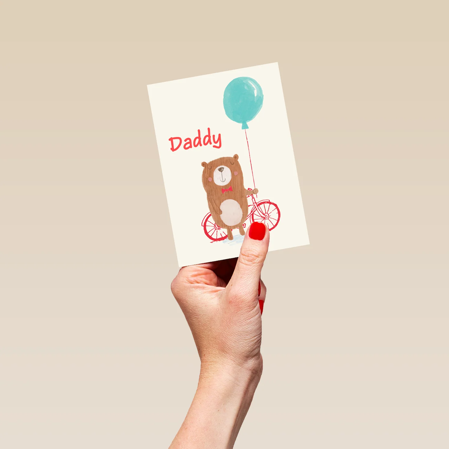Personalised Cute Bear And Balloon Card For Daddy - Image 4