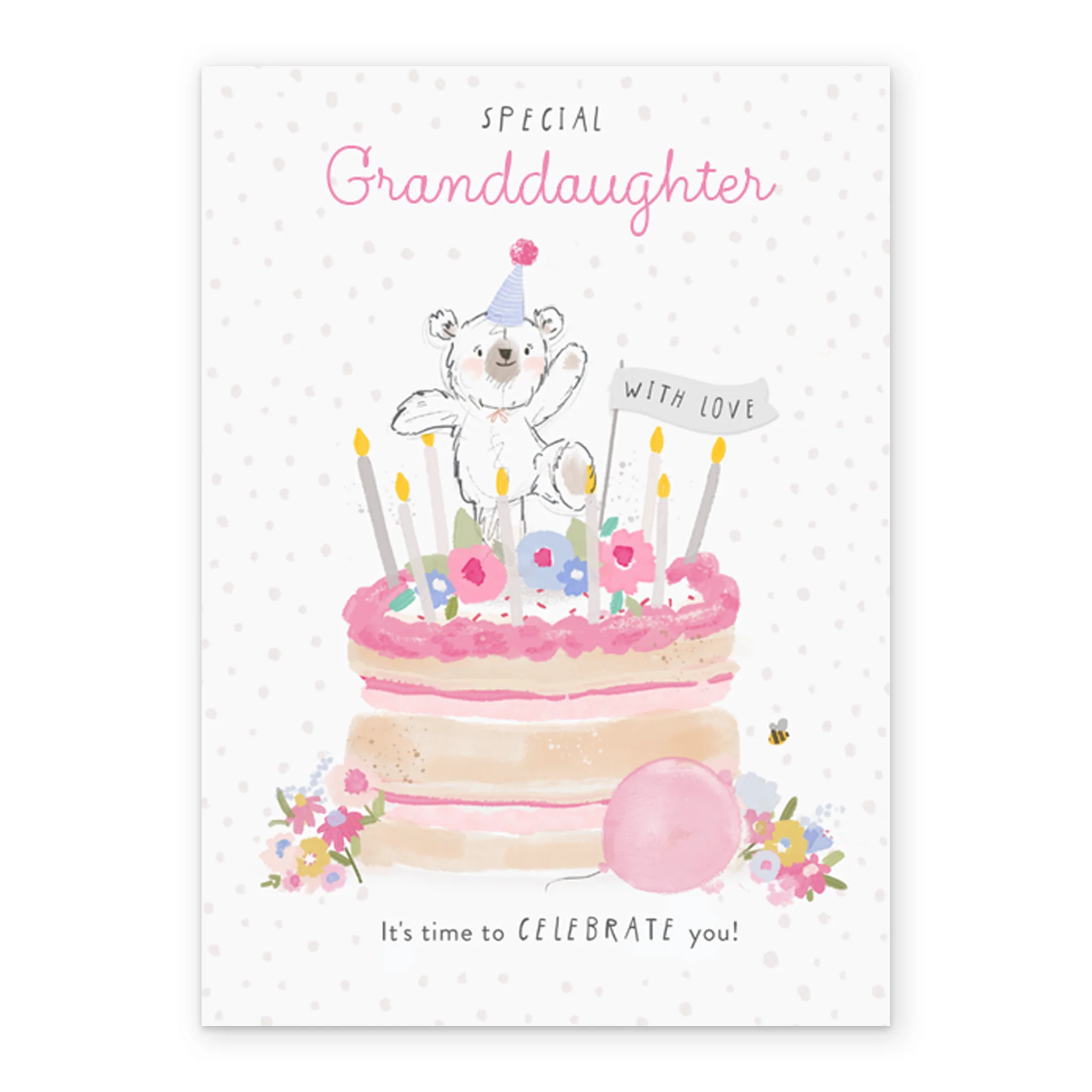 Personalised Cute Bear Cake Birthday Card For Granddaughter - Image 2