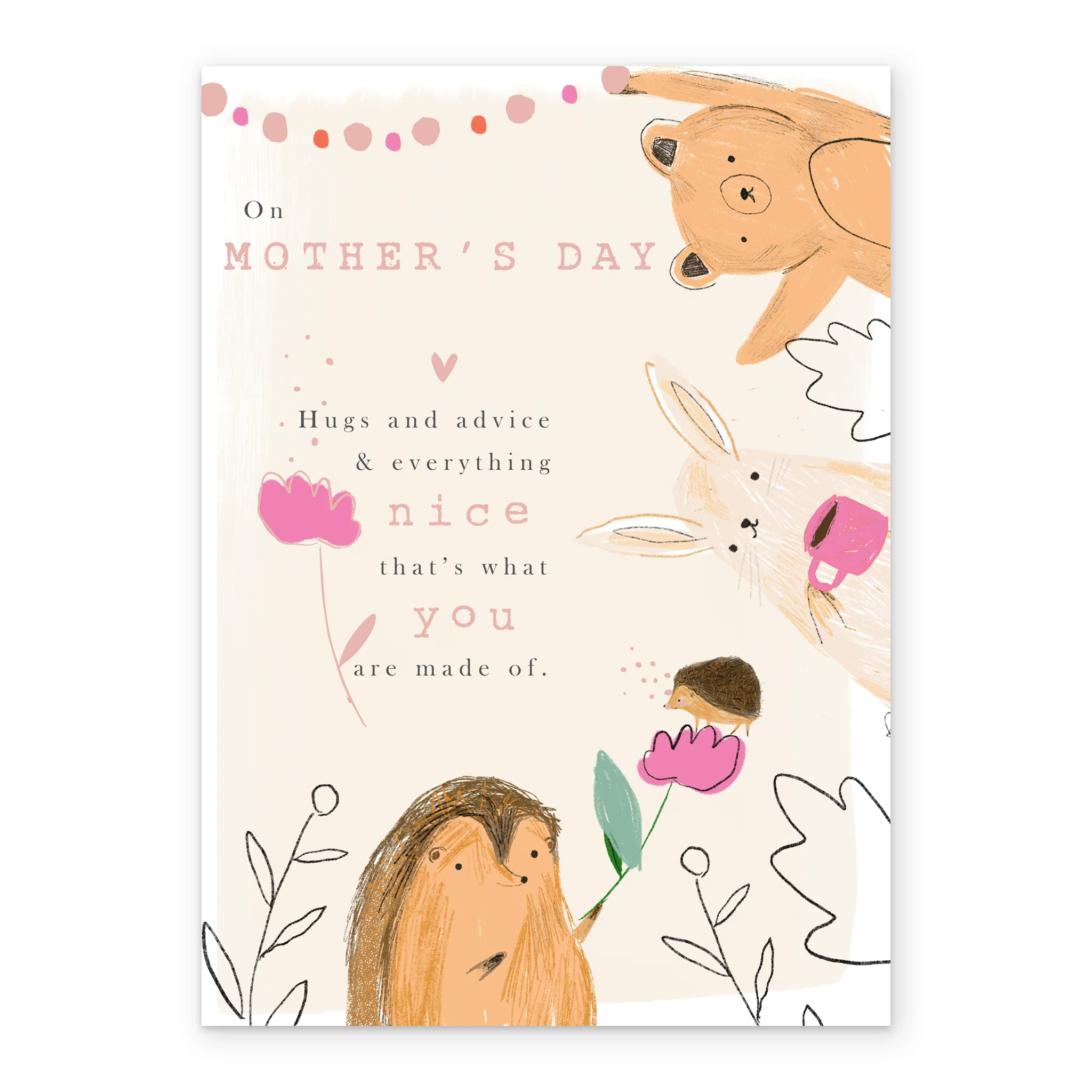 Personalised Cute Bear & Hedgehogs Mother's Day Card - Image 2