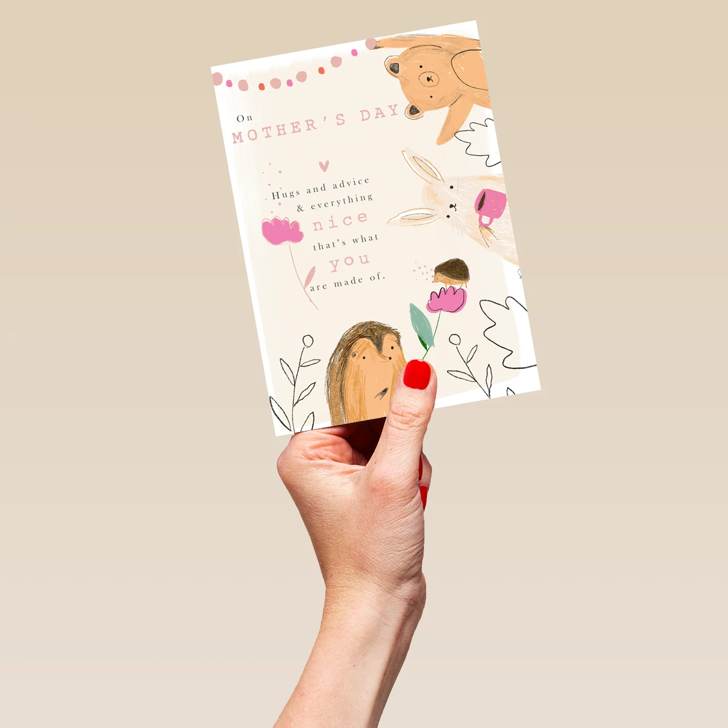 Personalised Cute Bear & Hedgehogs Mother's Day Card - Image 5
