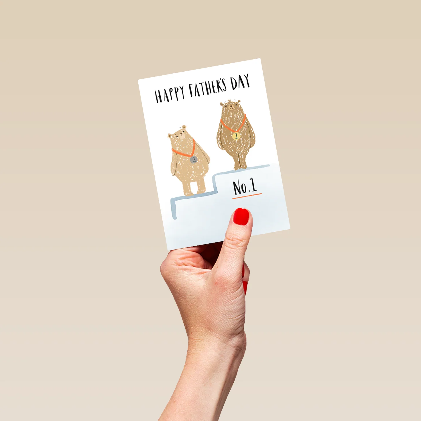 Personalised Cute Bears 'No.1' Design Father's Day Card - Image 4