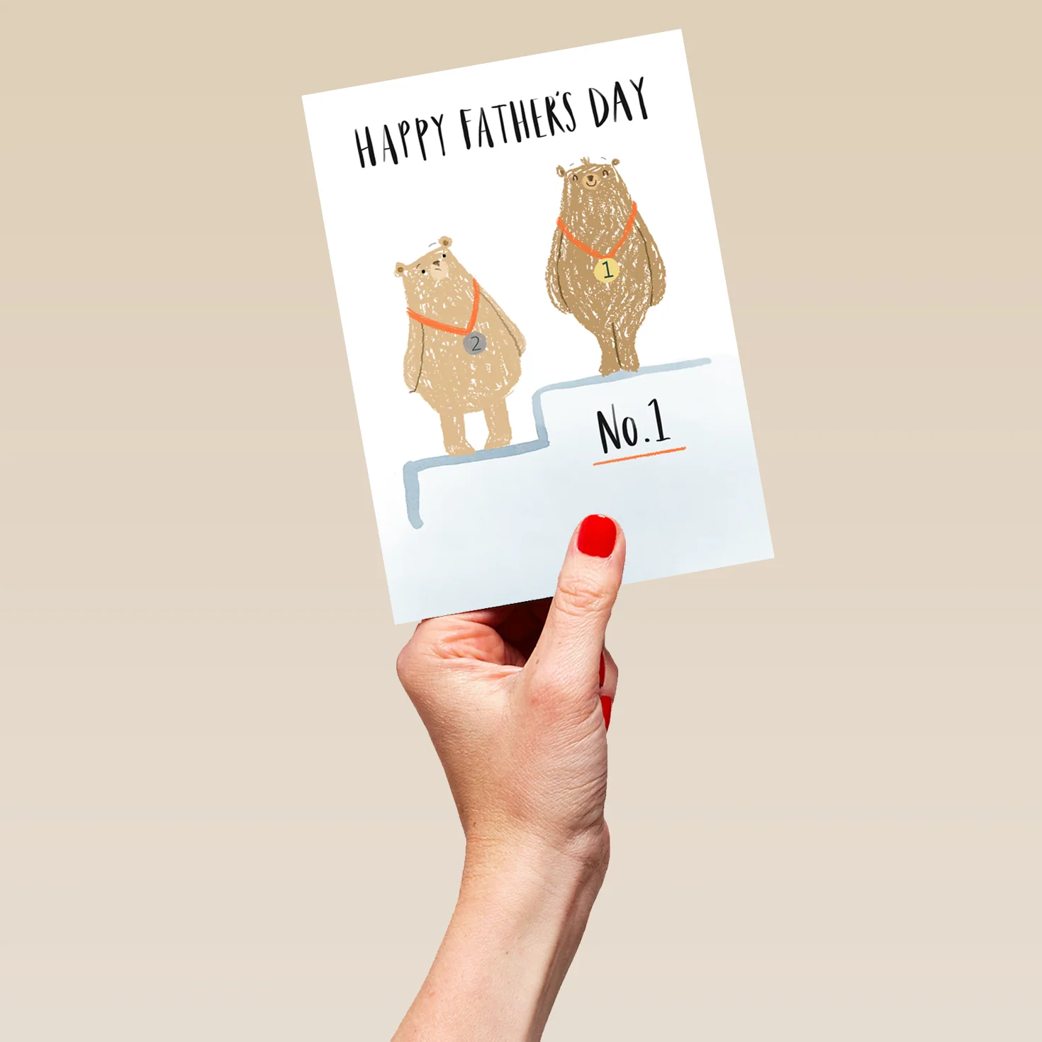 Personalised Cute Bears 'No.1' Design Father's Day Card - Image 5