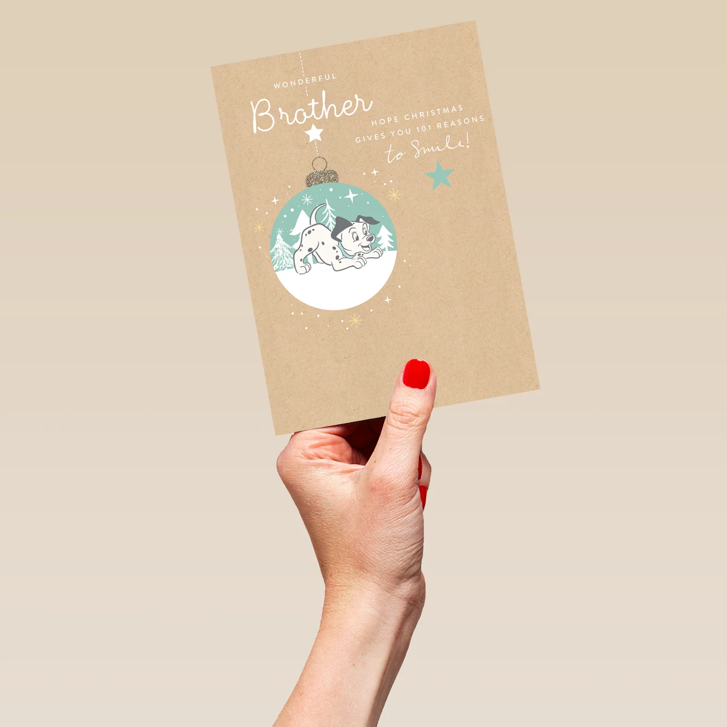 Personalised Cute Brother Disney 101 Dalmatians Christmas Card - Image 5