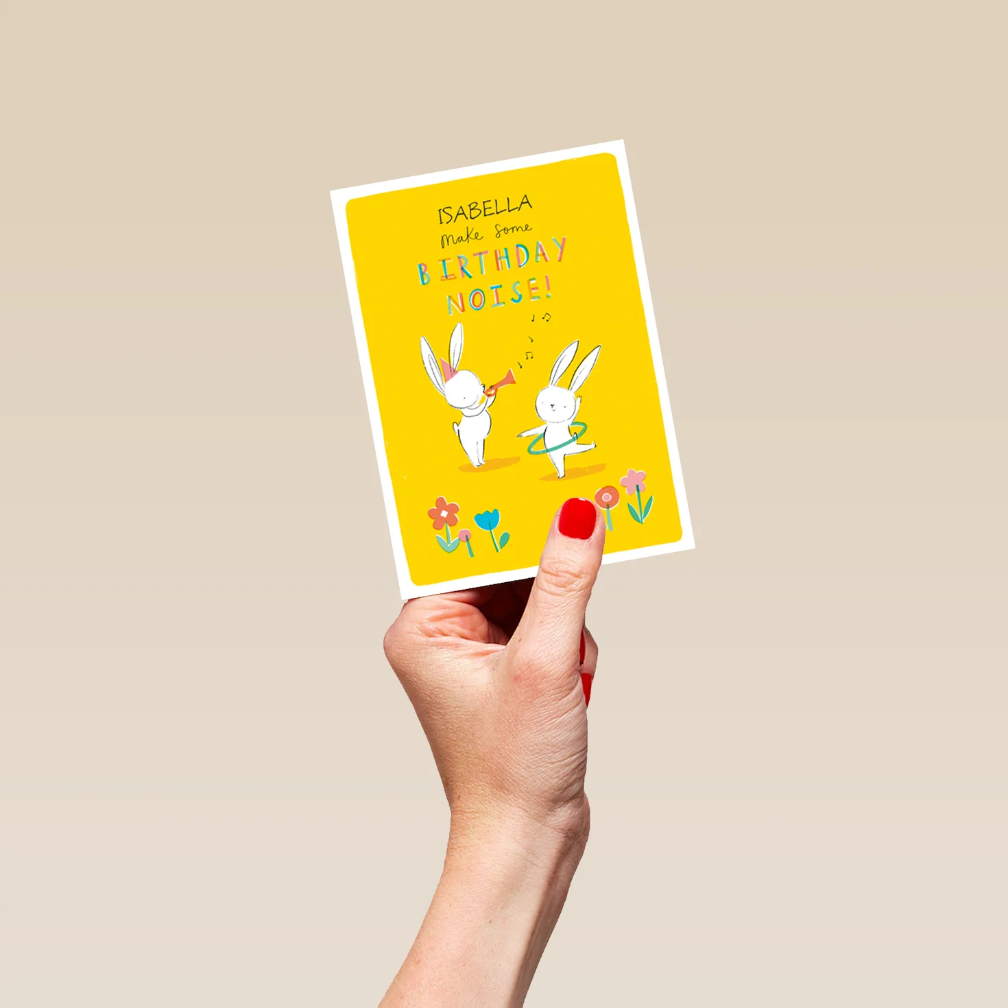 Personalised Cute Bunnies & Rabbits Editable Birthday Card - Image 4