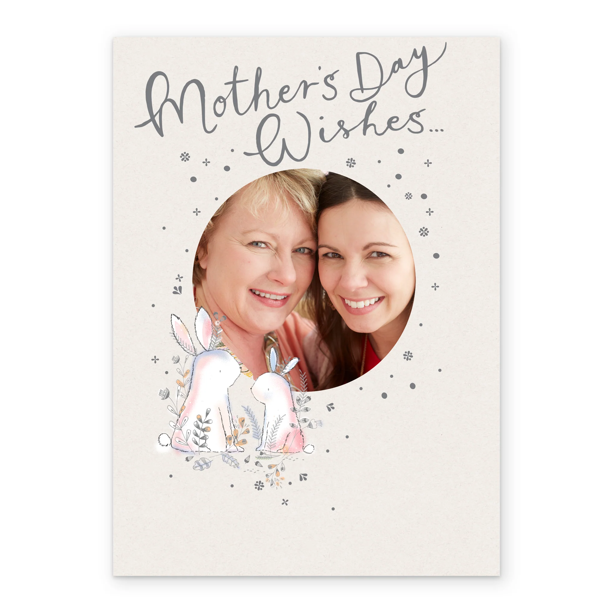 Personalised Cute Bunnies Wishes Mother's Day Photo Upload Card - Image 2