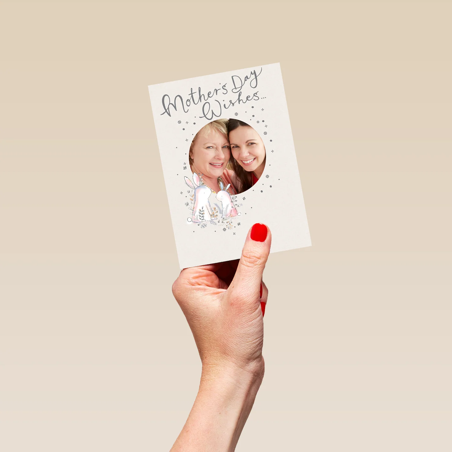 Personalised Cute Bunnies Wishes Mother's Day Photo Upload Card - Image 4