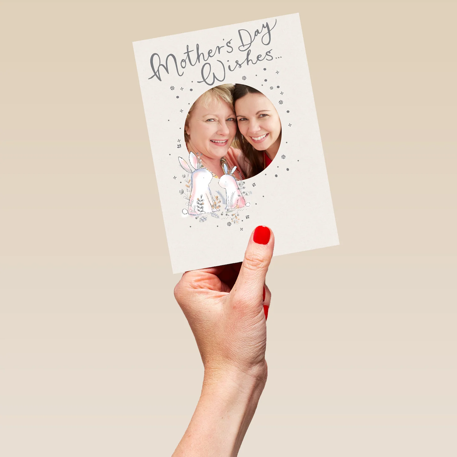 Personalised Cute Bunnies Wishes Mother's Day Photo Upload Card - Image 5