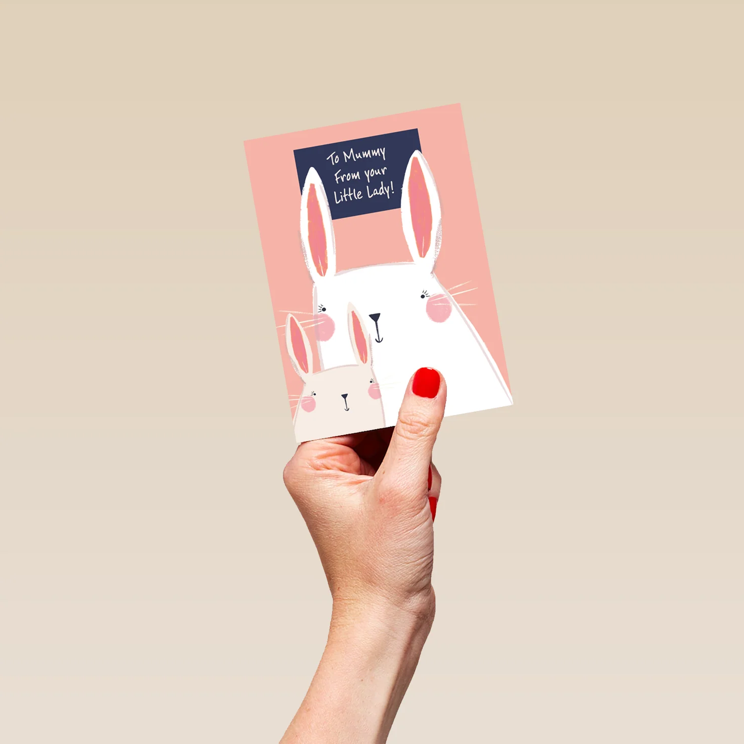 Personalised Cute Bunny Rabbits Mother's Day Card For Mummy - Image 4