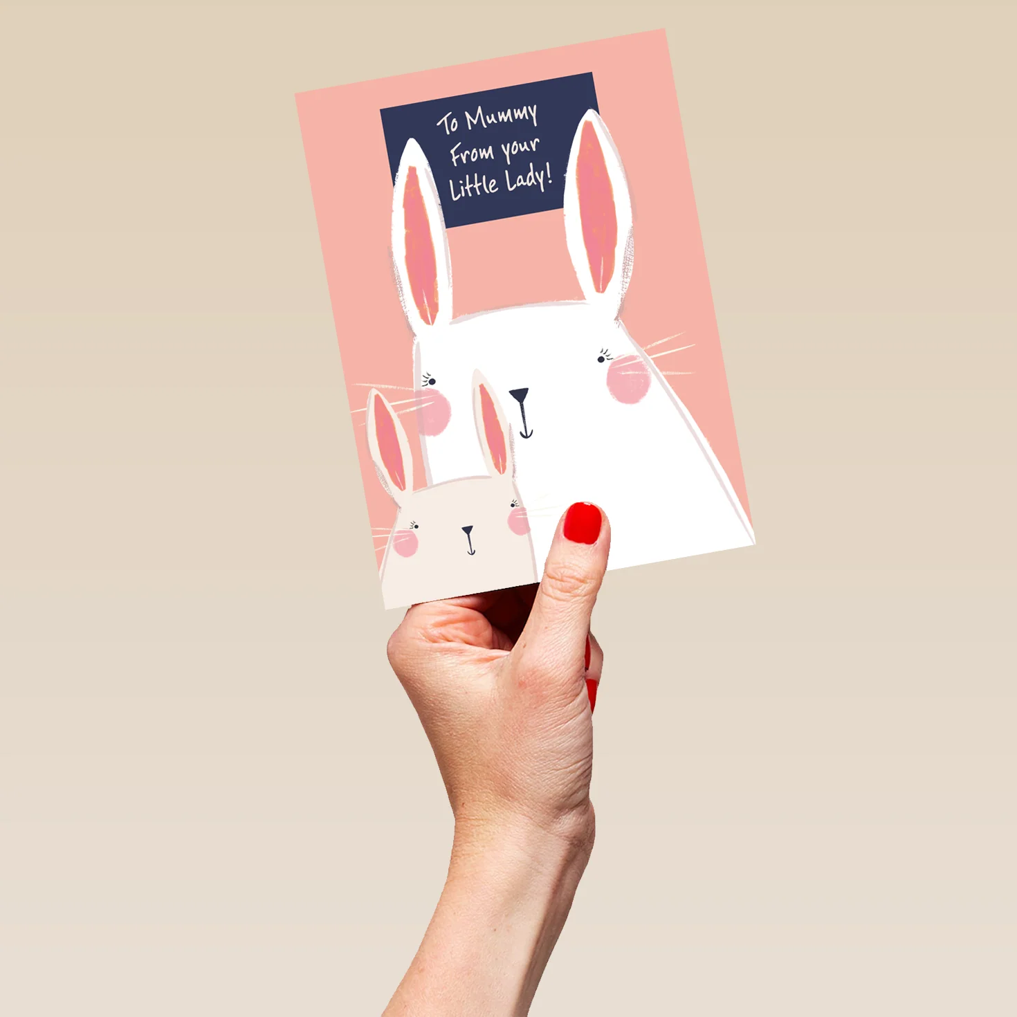 Personalised Cute Bunny Rabbits Mother's Day Card For Mummy - Image 5