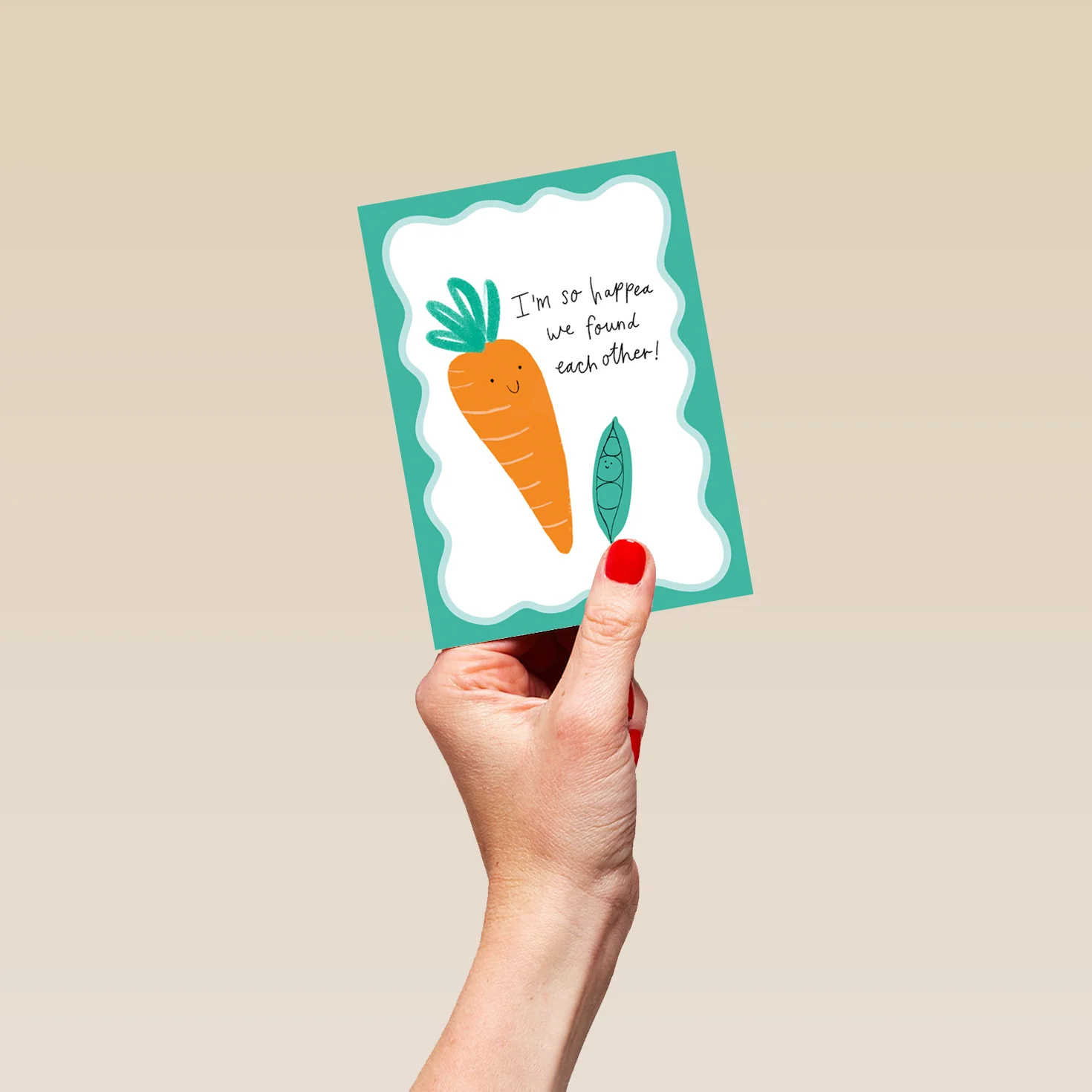 Personalised Cute Carrot & Peas Anniversary Card - Image 4