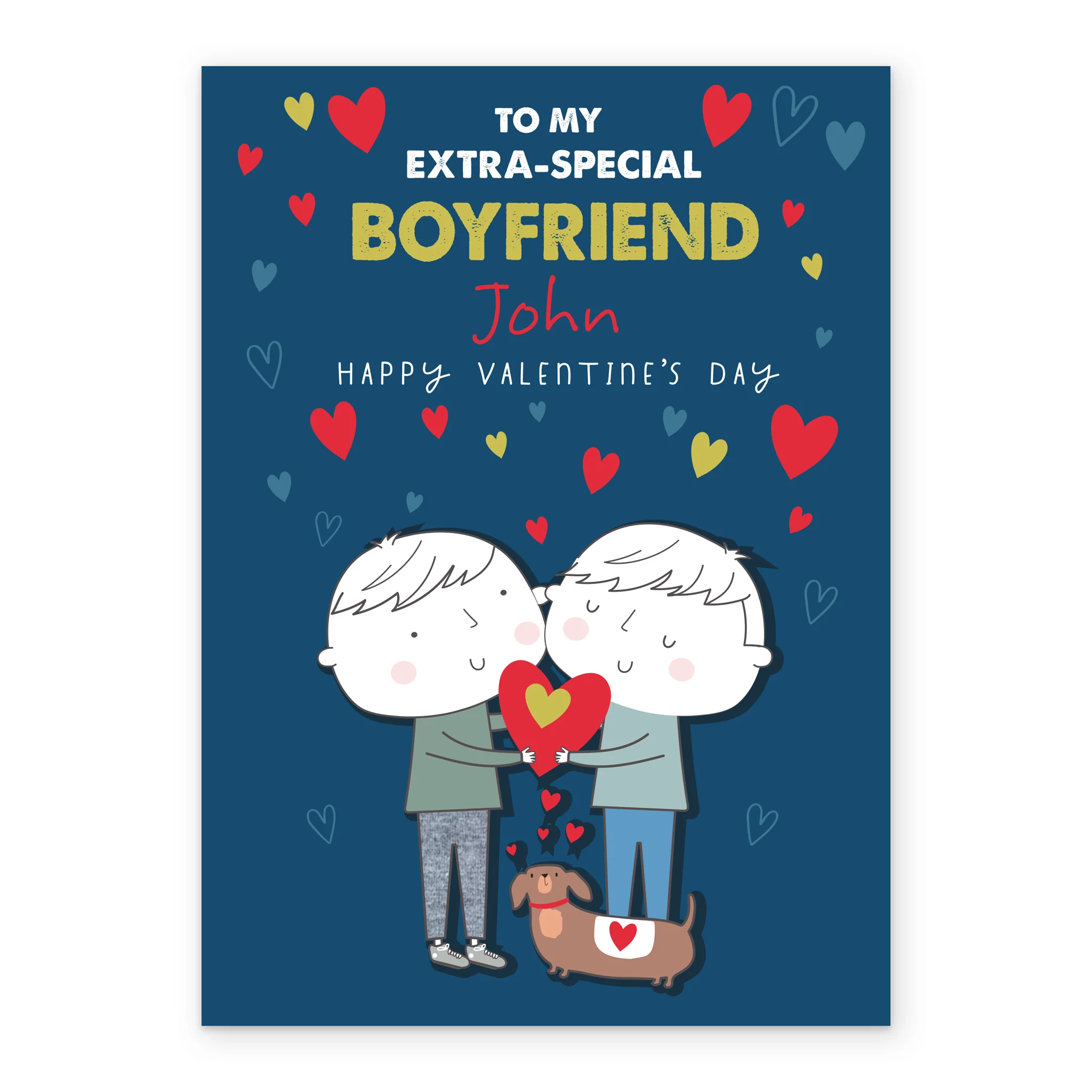 Personalised Cute Cartoon Valentine's Day Card for Boyfriend - Image 2