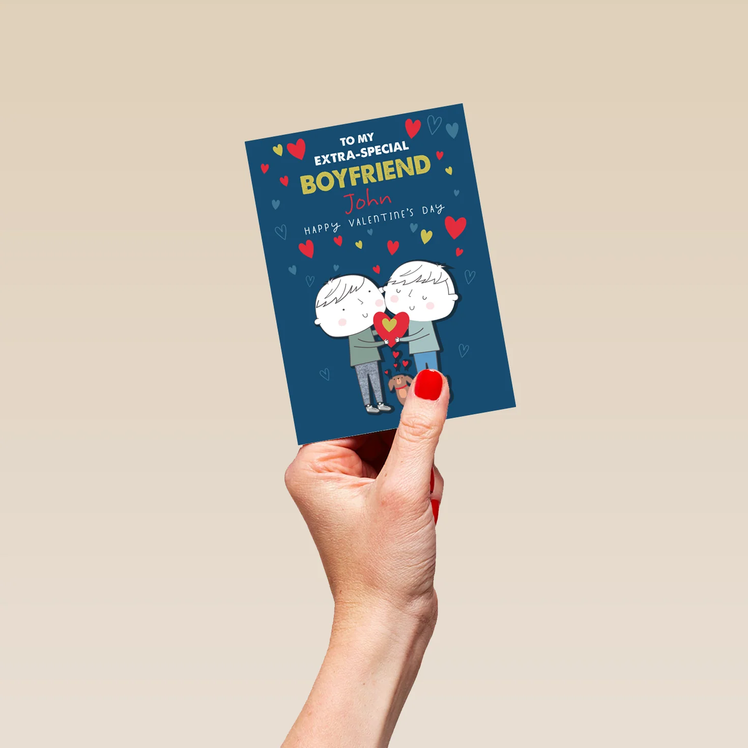 Personalised Cute Cartoon Valentine's Day Card for Boyfriend - Image 4