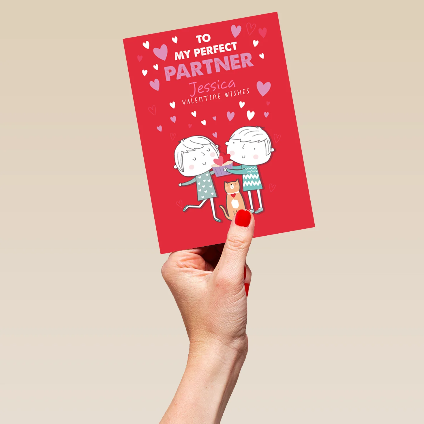Personalised Cute Cartoon Valentine's Day Card for Partner - Image 5