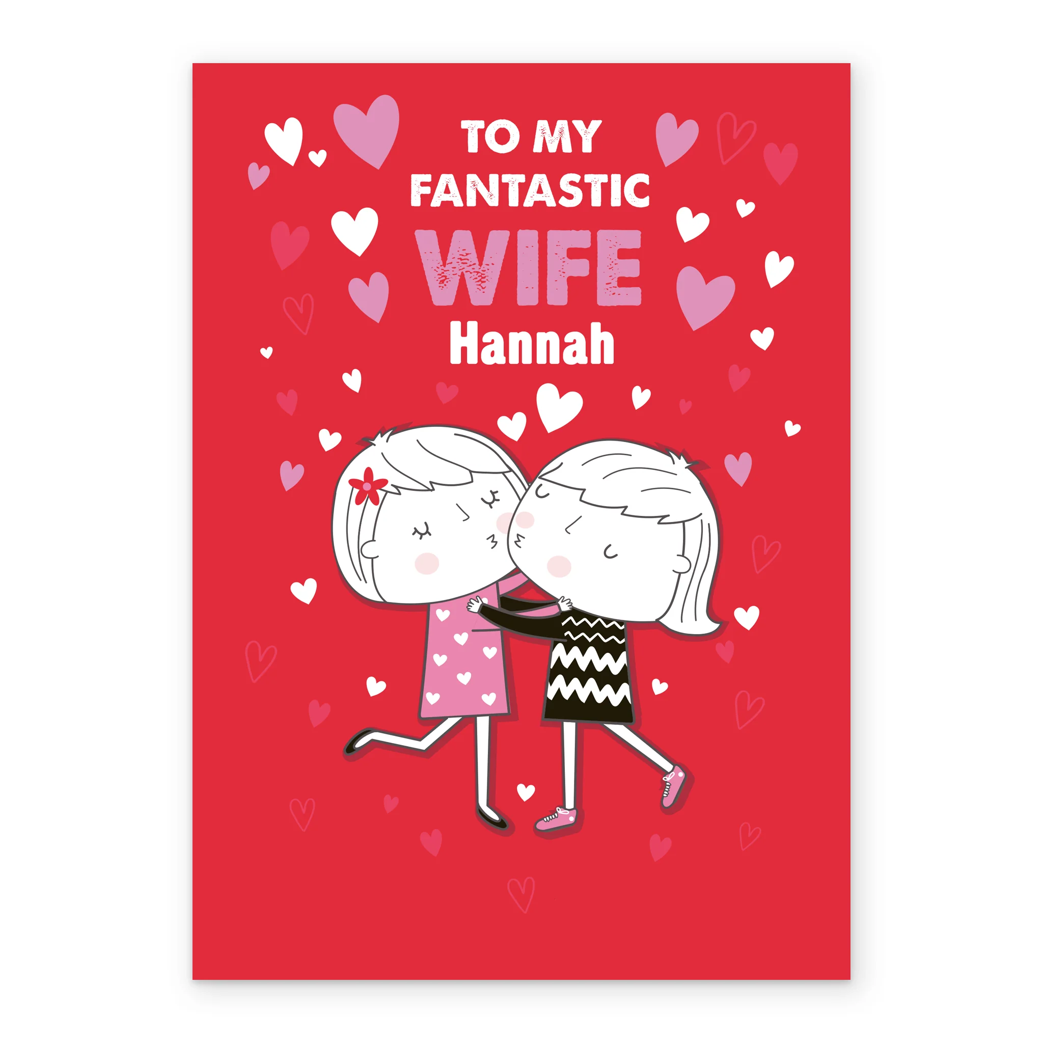 Personalised Cute Cartoon Valentine's Day Card for Wife - Image 2