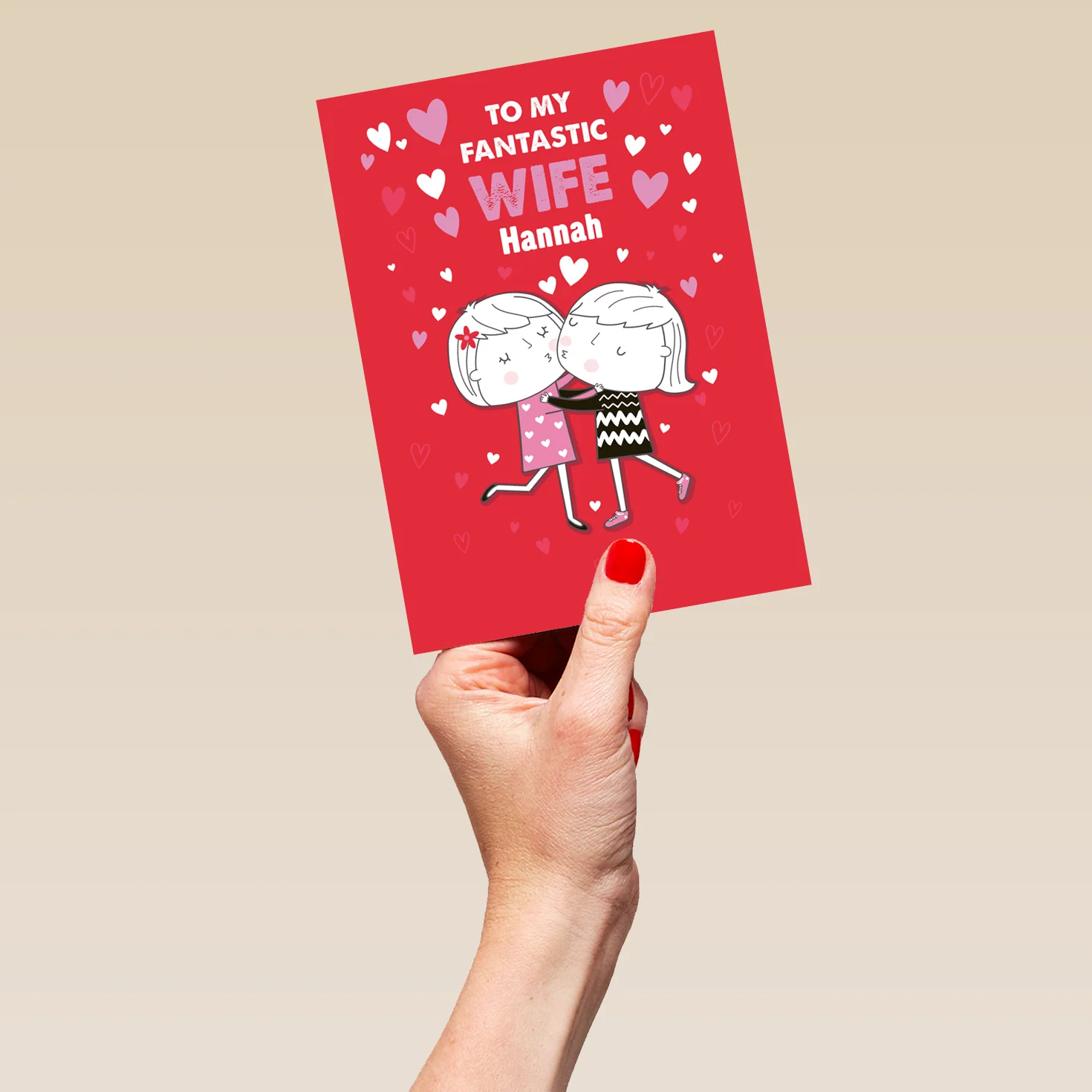 Personalised Cute Cartoon Valentine's Day Card for Wife - Image 5