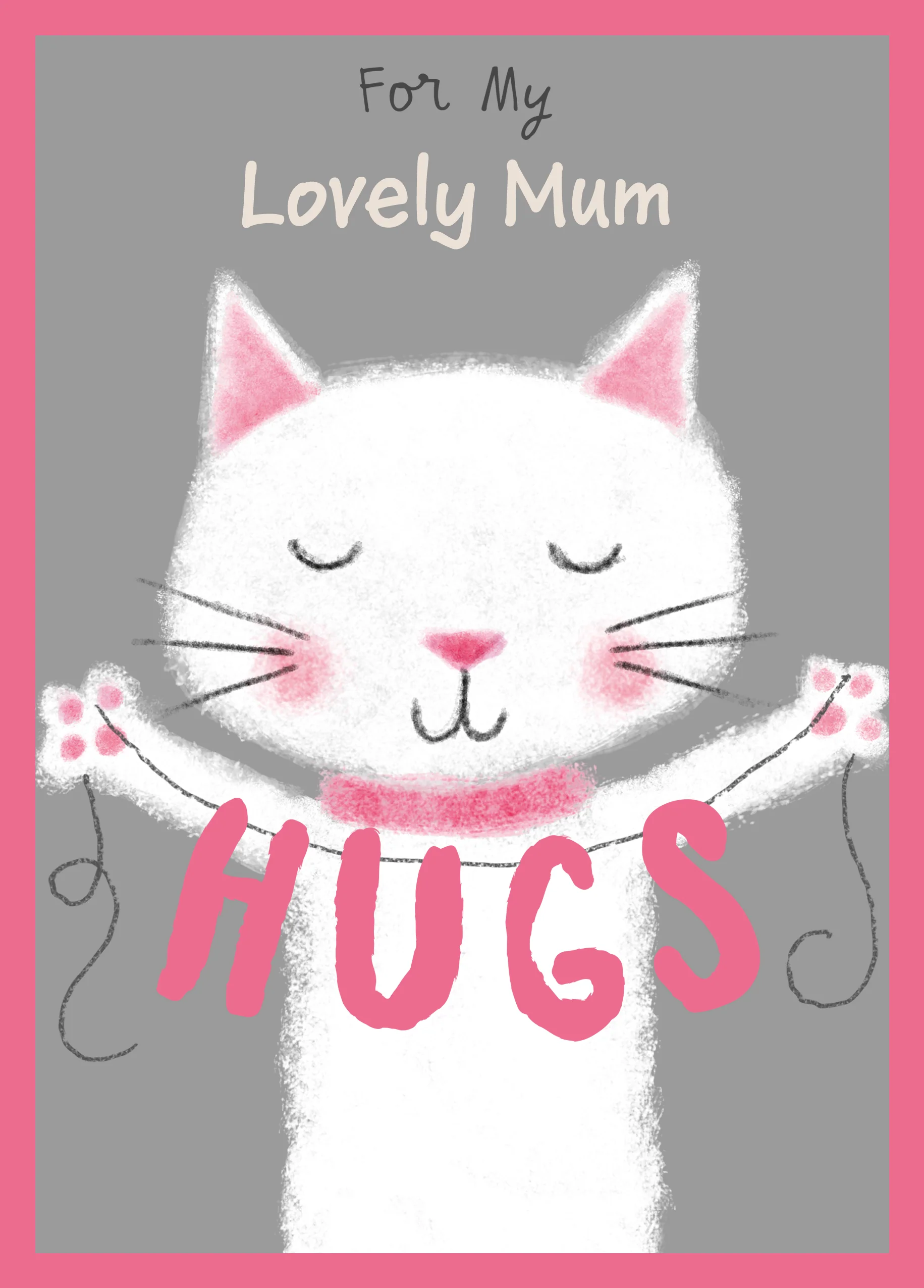 Personalised Cute Cat Hugs Mother's Day Card