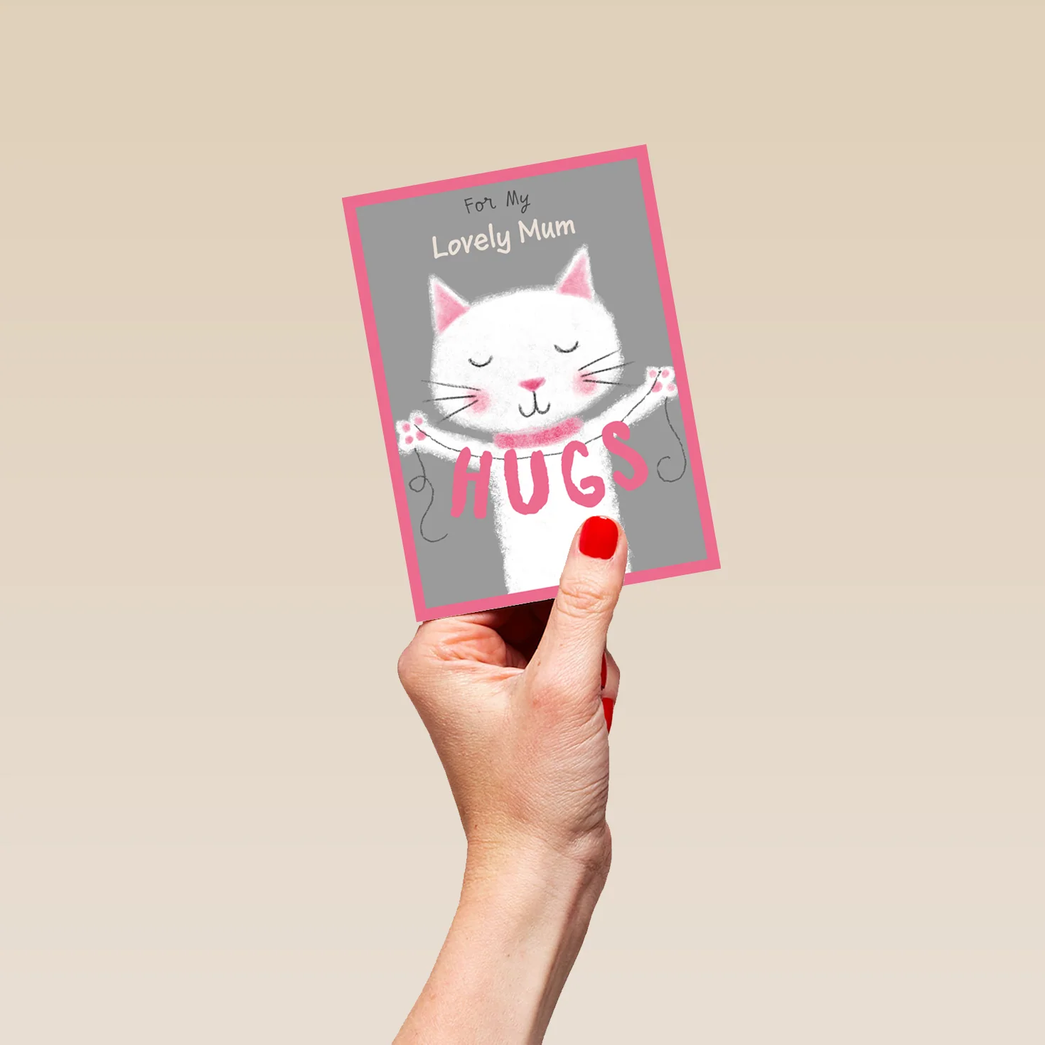 Personalised Cute Cat Hugs Mother's Day Card - Image 4