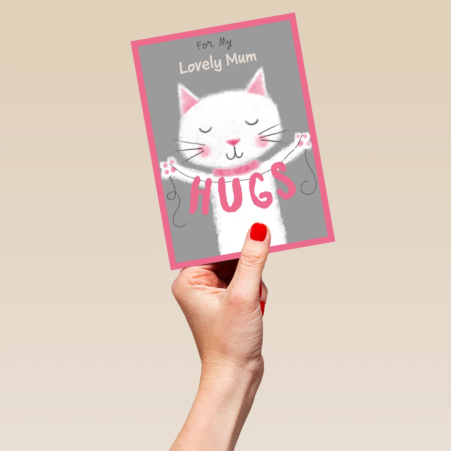 Personalised Cute Cat Hugs Mother's Day Card - Image 5