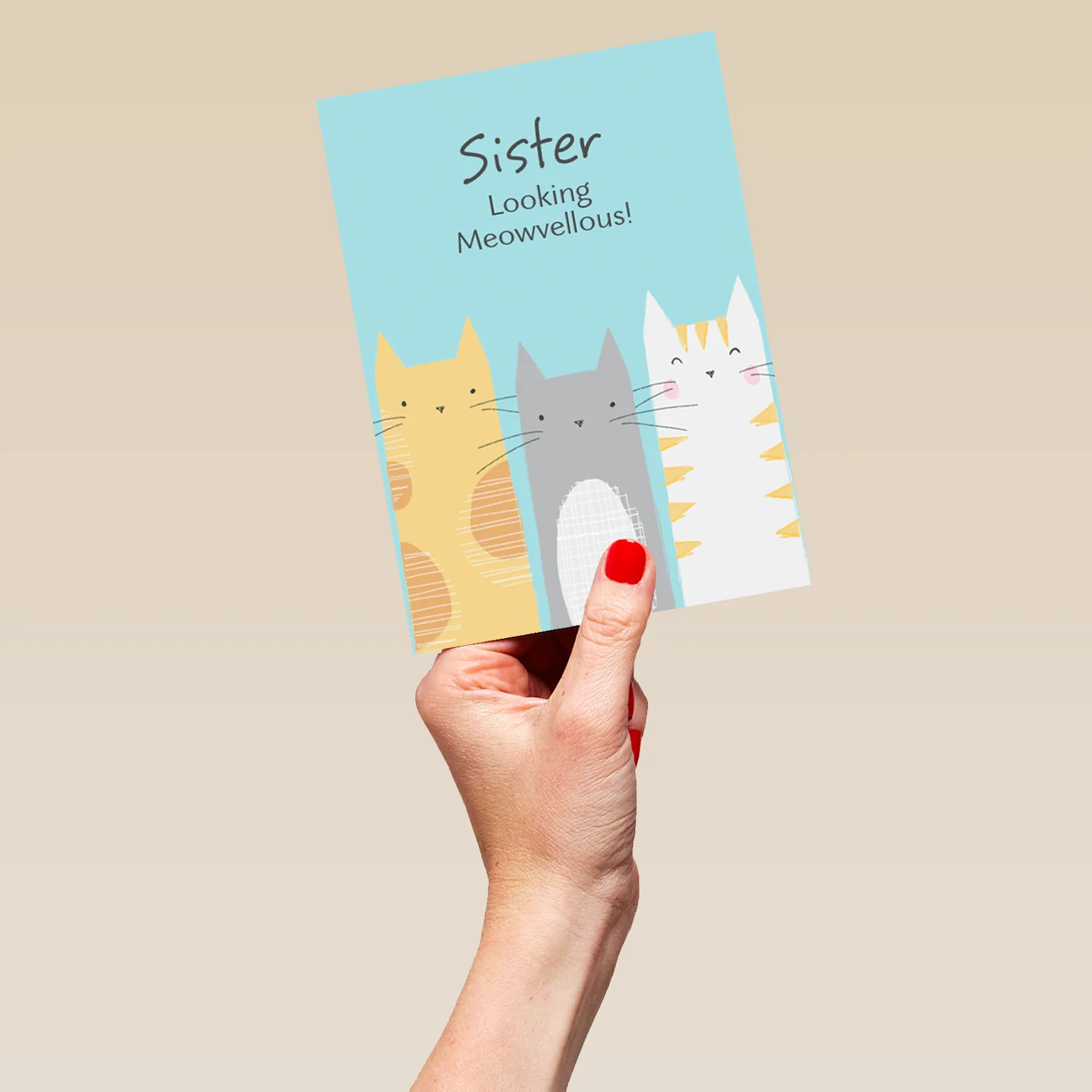 Personalised Cute Cats Sister Card - Image 5