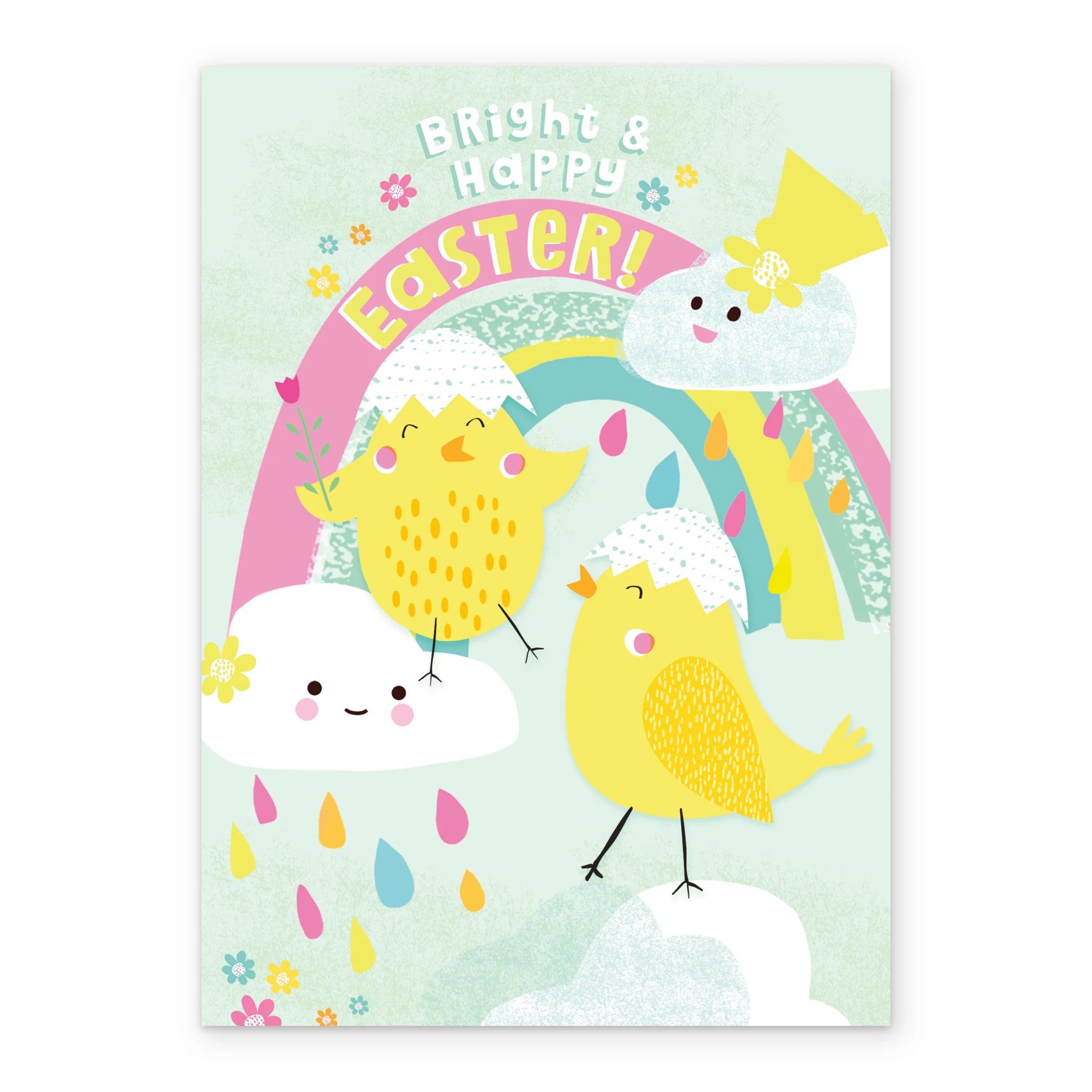Personalised Cute Chicks With Rainbow Easter Card - Image 2