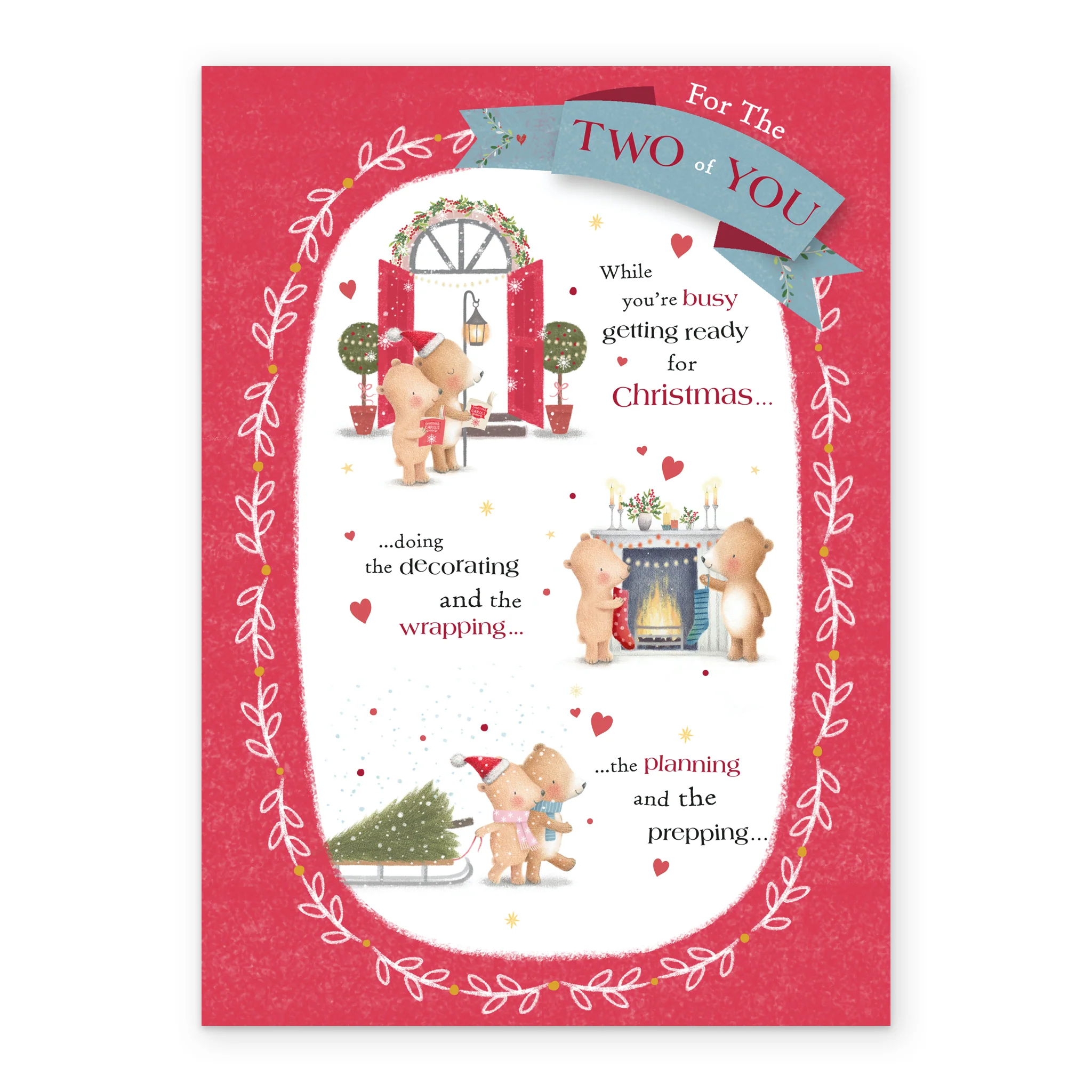 Personalised Cute Christmas Bears Rebus Verse To Both Card - Image 2