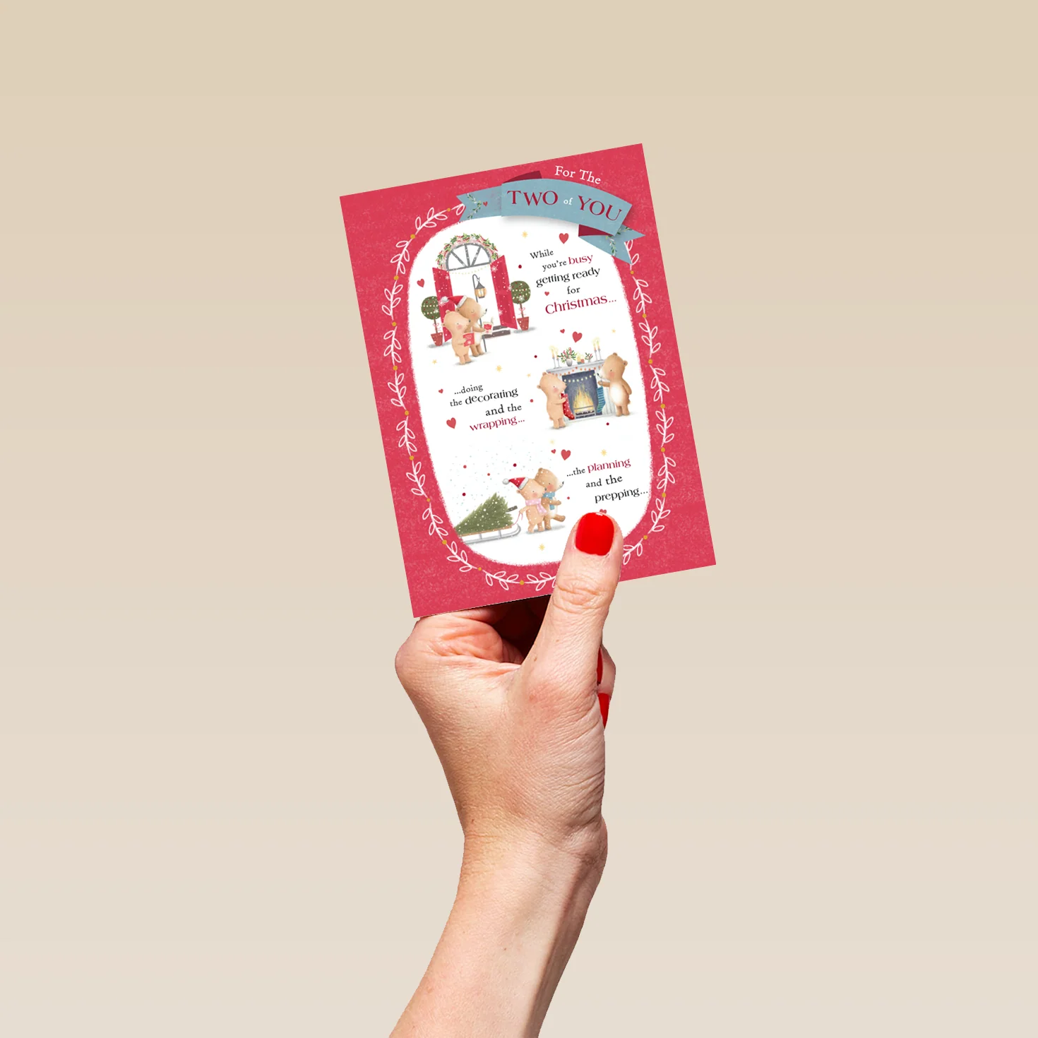 Personalised Cute Christmas Bears Rebus Verse To Both Card - Image 4