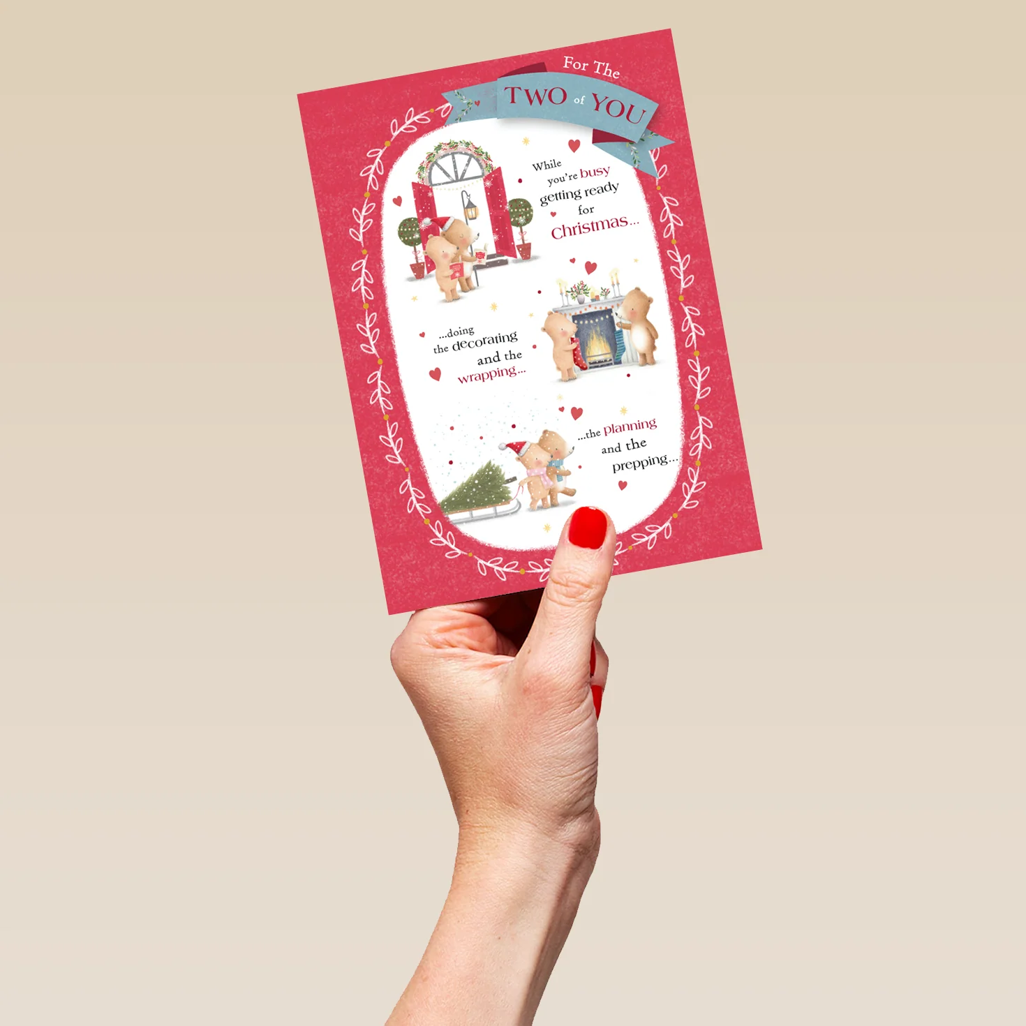 Personalised Cute Christmas Bears Rebus Verse To Both Card - Image 5