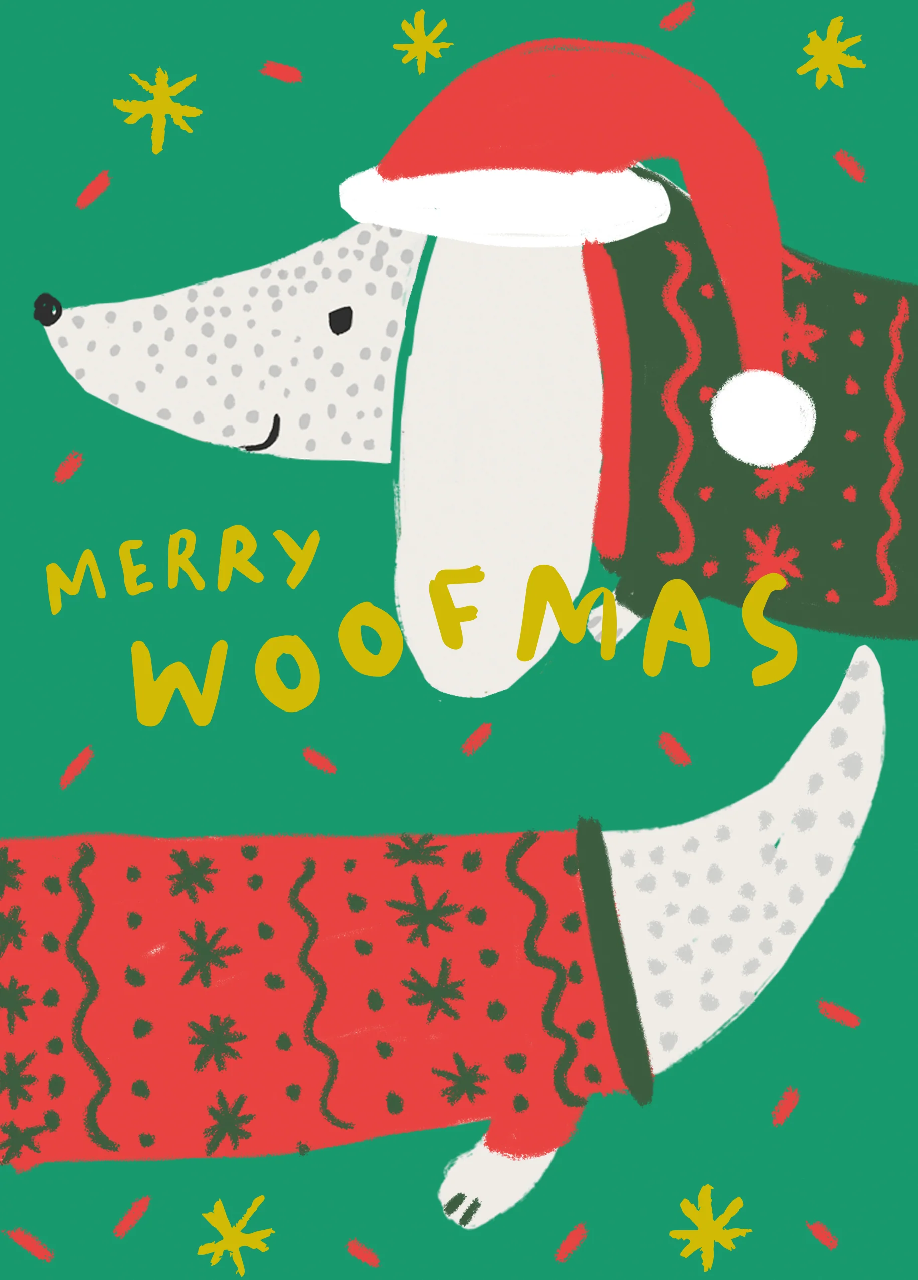 Personalised Cute Christmas Fur Baby Merry Woofmas Pet Card