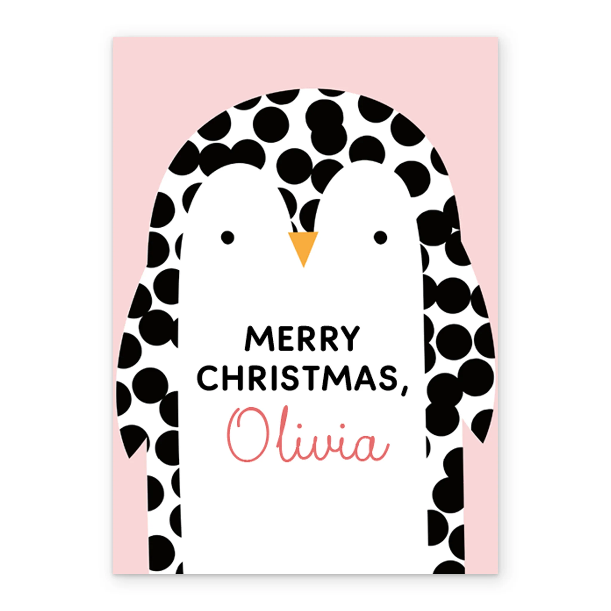 Personalised Cute Christmas Kids Dotty Penguin Card - Image 2