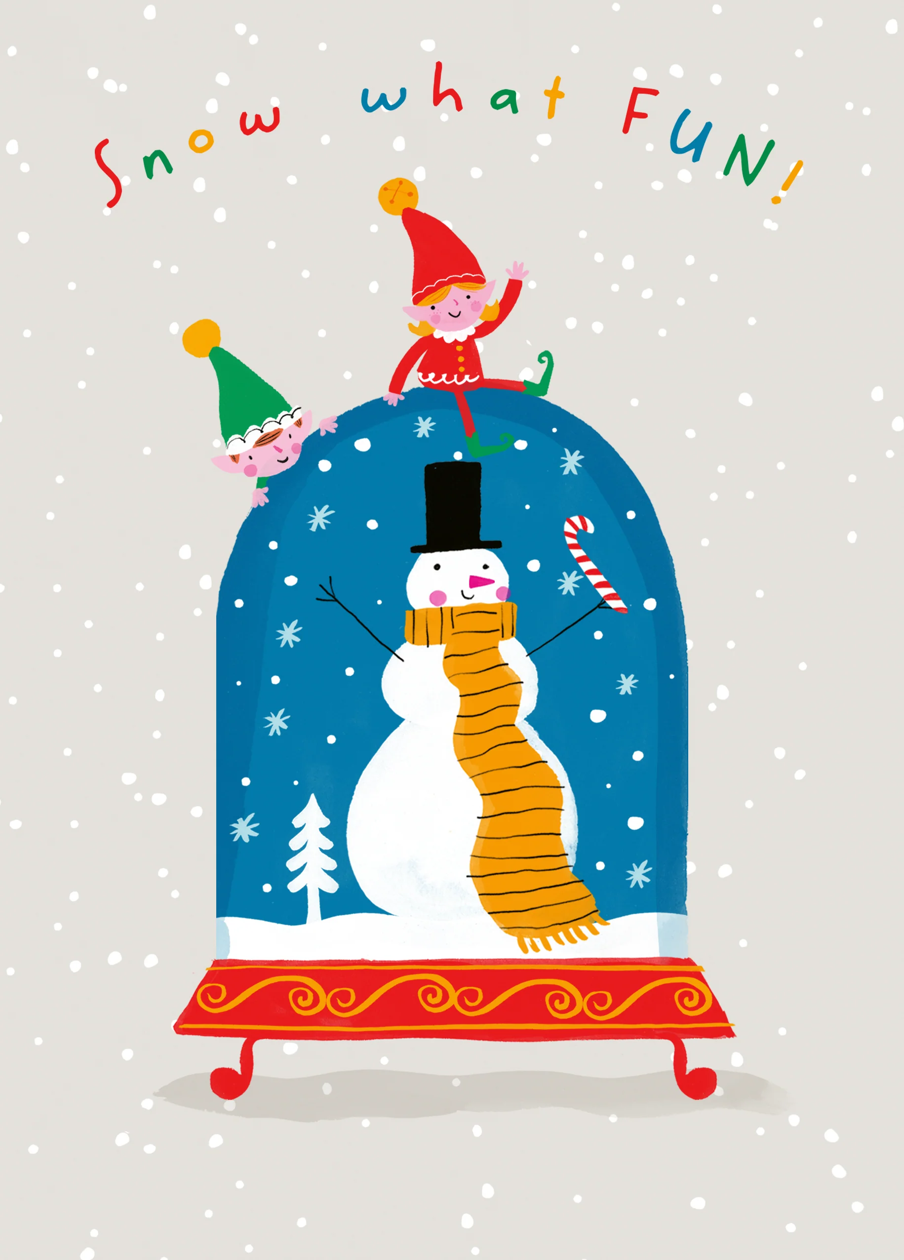 Personalised Cute Christmas Kids Snowman Snow What Fun Card