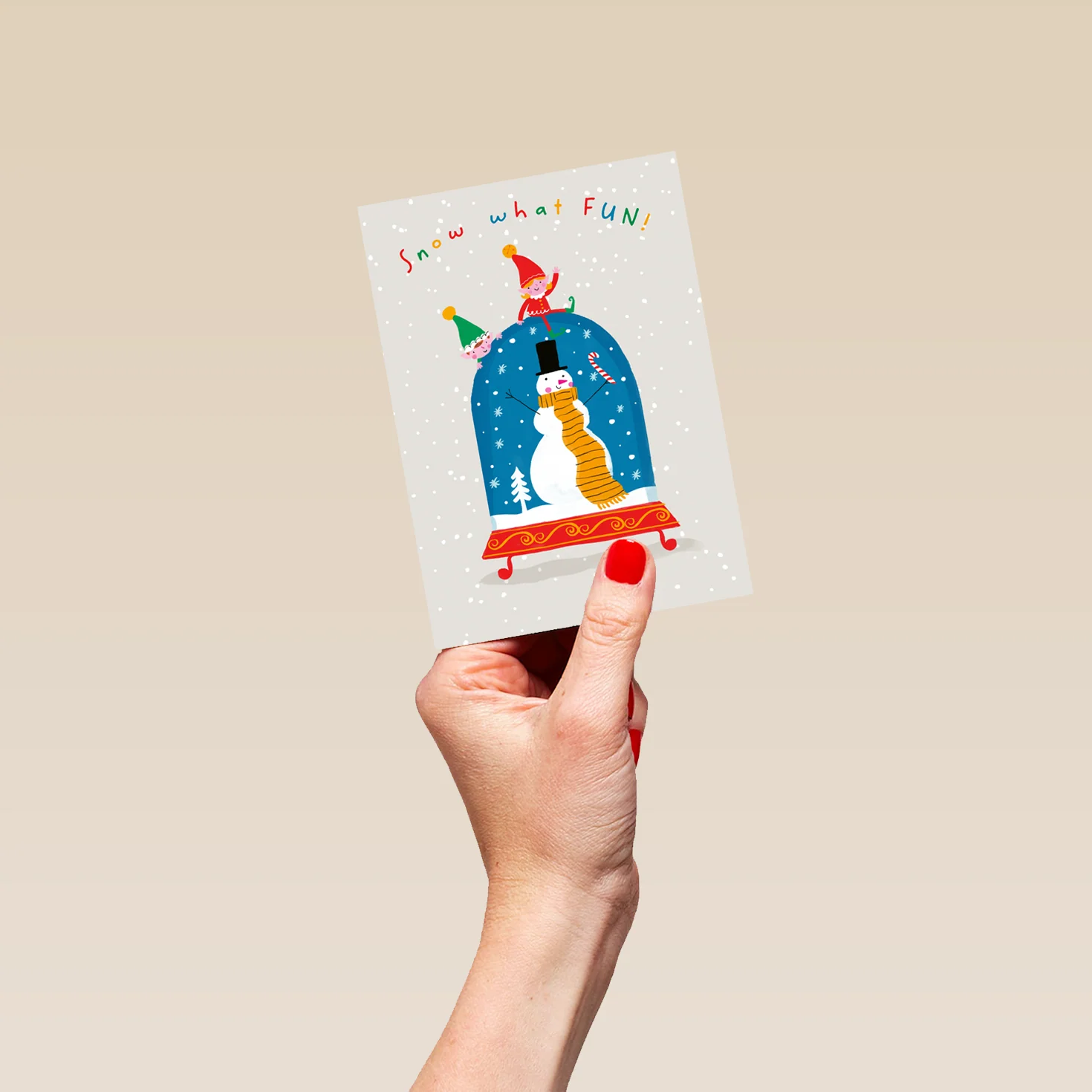 Personalised Cute Christmas Kids Snowman Snow What Fun Card - Image 4