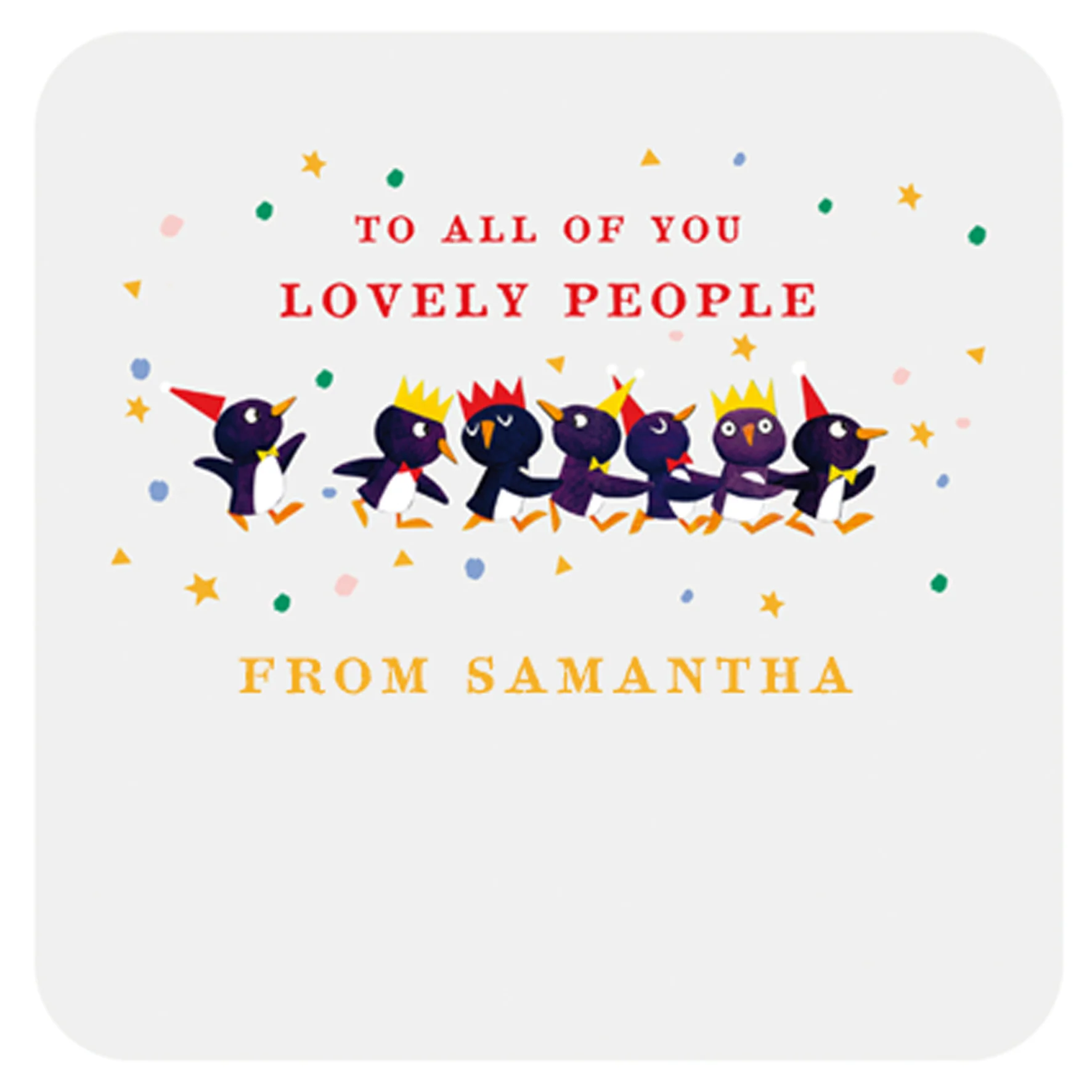 Personalised Cute Christmas To All Of You Family Card