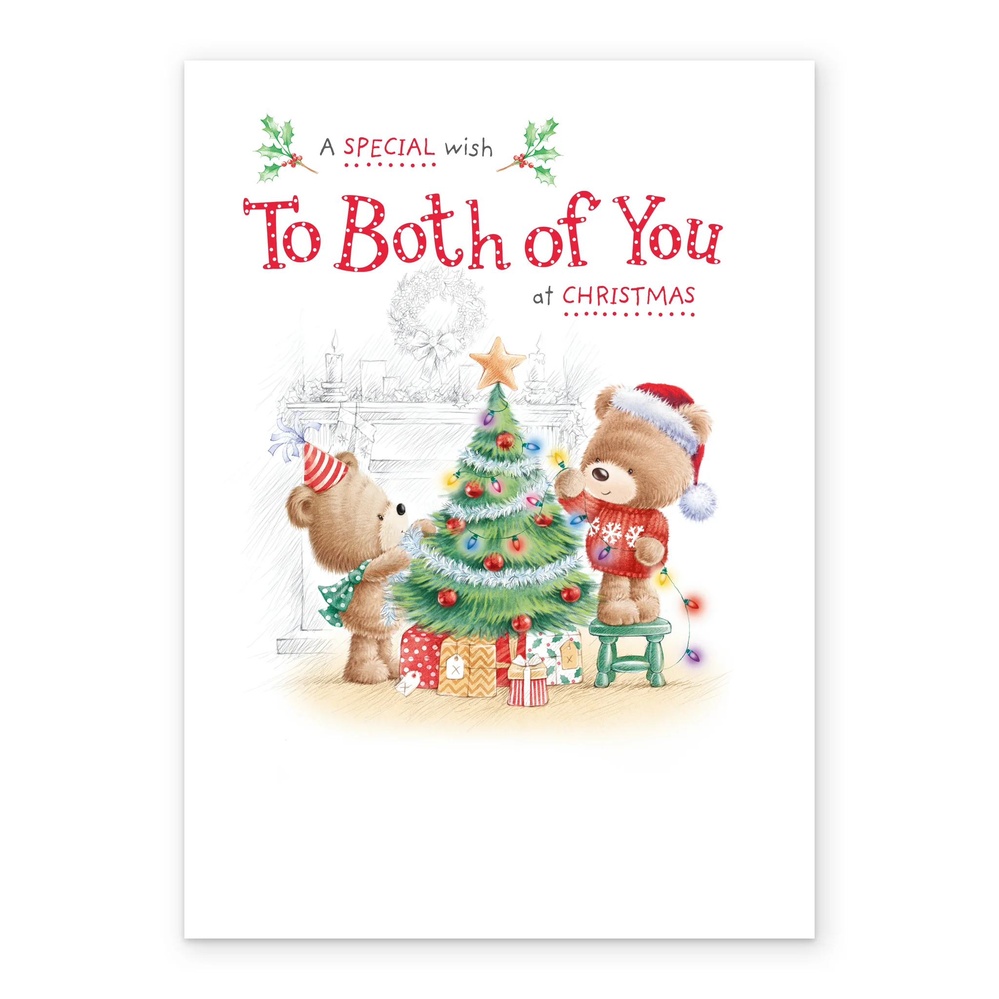 Personalised Cute Christmas To Both Of You Family Bears Card - Image 2