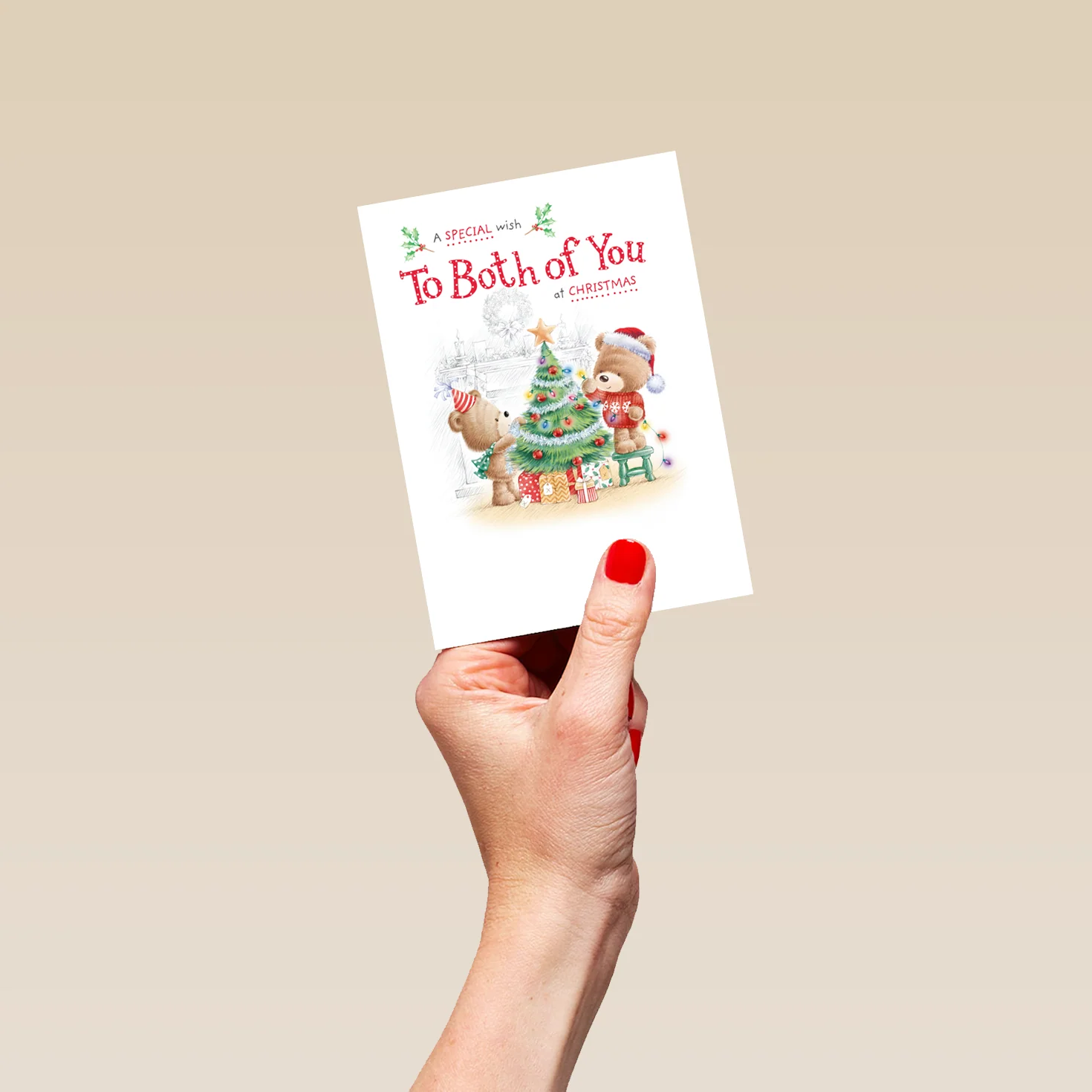 Personalised Cute Christmas To Both Of You Family Bears Card - Image 4
