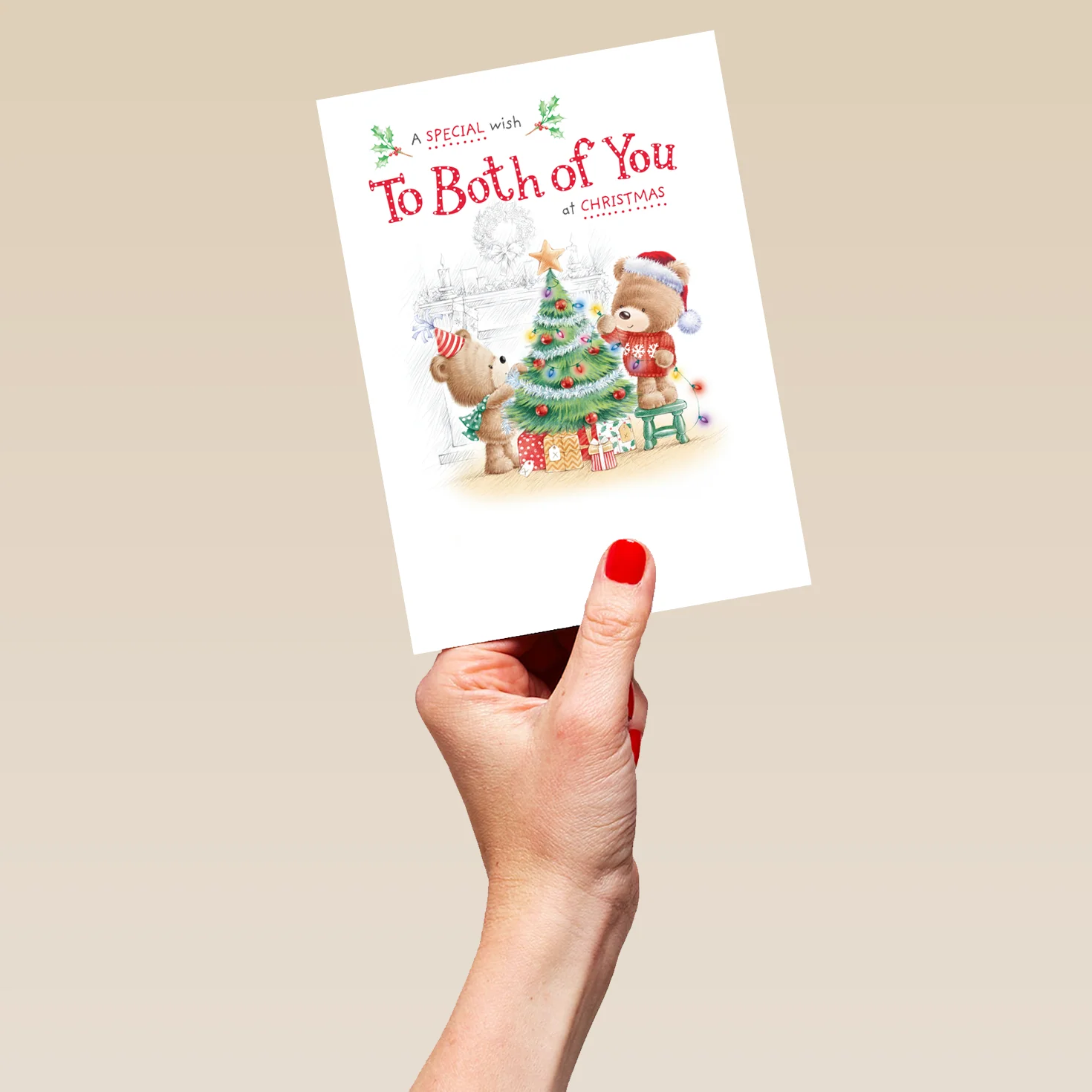 Personalised Cute Christmas To Both Of You Family Bears Card - Image 5