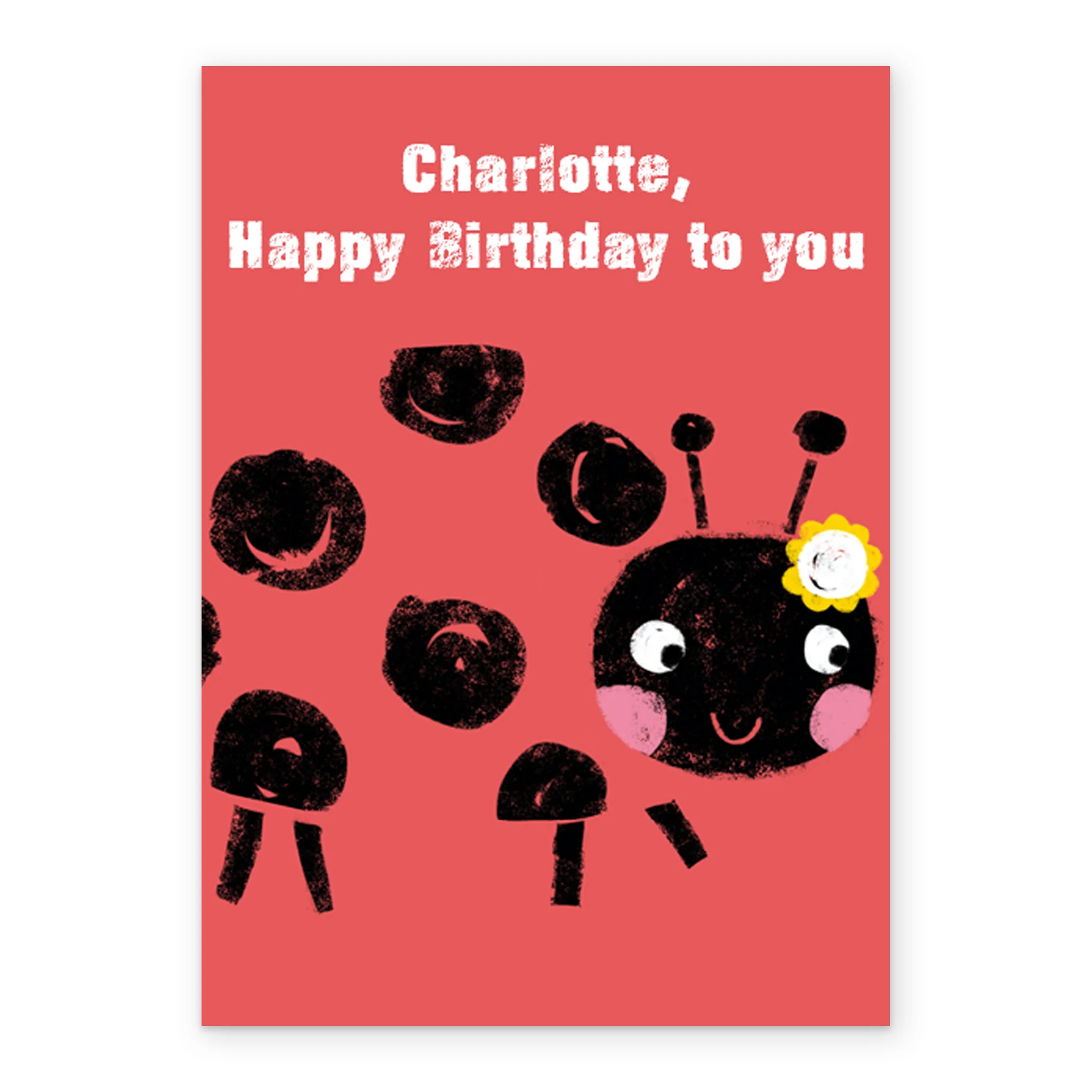 Personalised Cute Colourful Ladybird Kids Birthday Card - Image 2