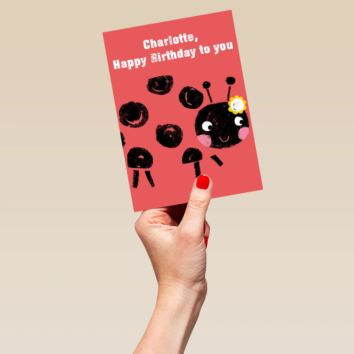 Personalised Cute Colourful Ladybird Kids Birthday Card - Image 5