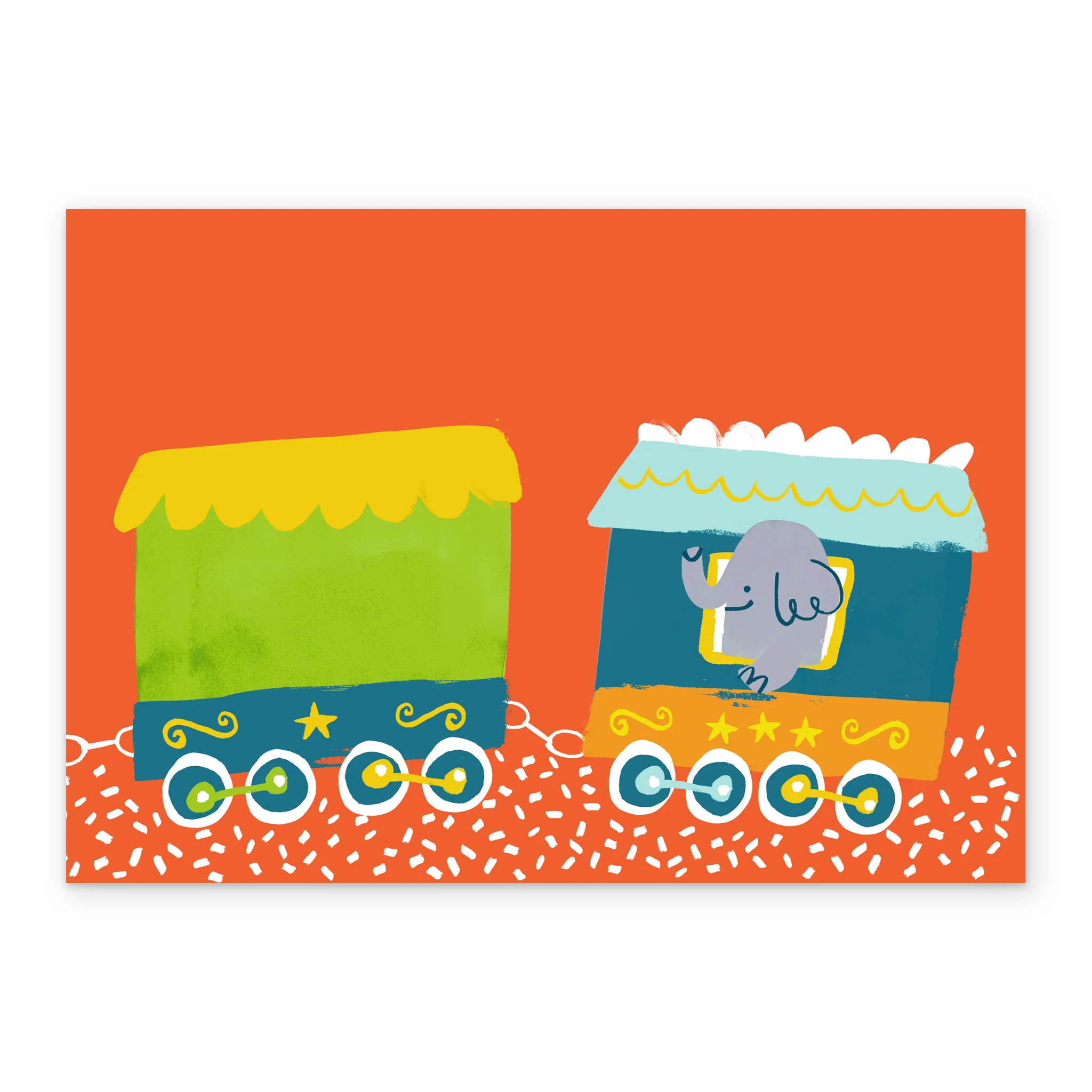 Personalised Cute Colourful Steam Train Tiger Kids Birthday Card - Image 3