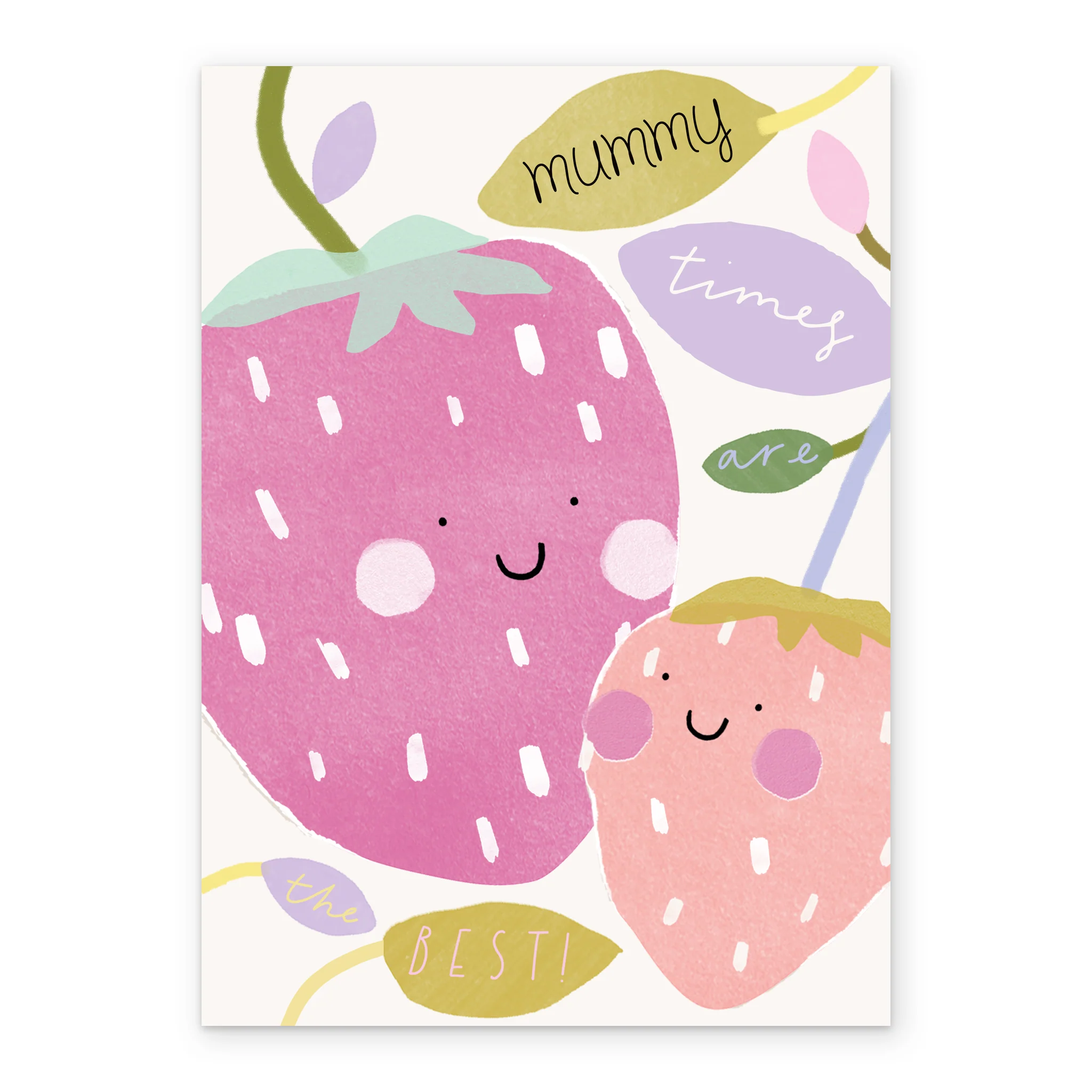 Personalised Cute Colourful Strawberry Smiles Mother's Day Card For Mummy - Image 2