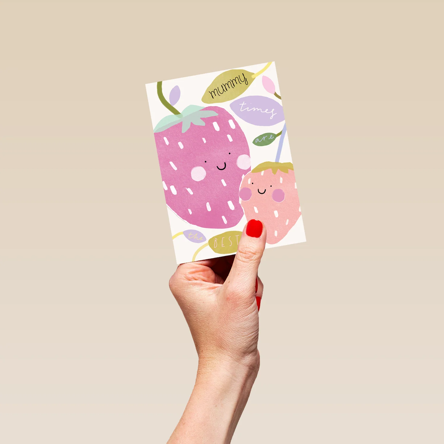 Personalised Cute Colourful Strawberry Smiles Mother's Day Card For Mummy - Image 4
