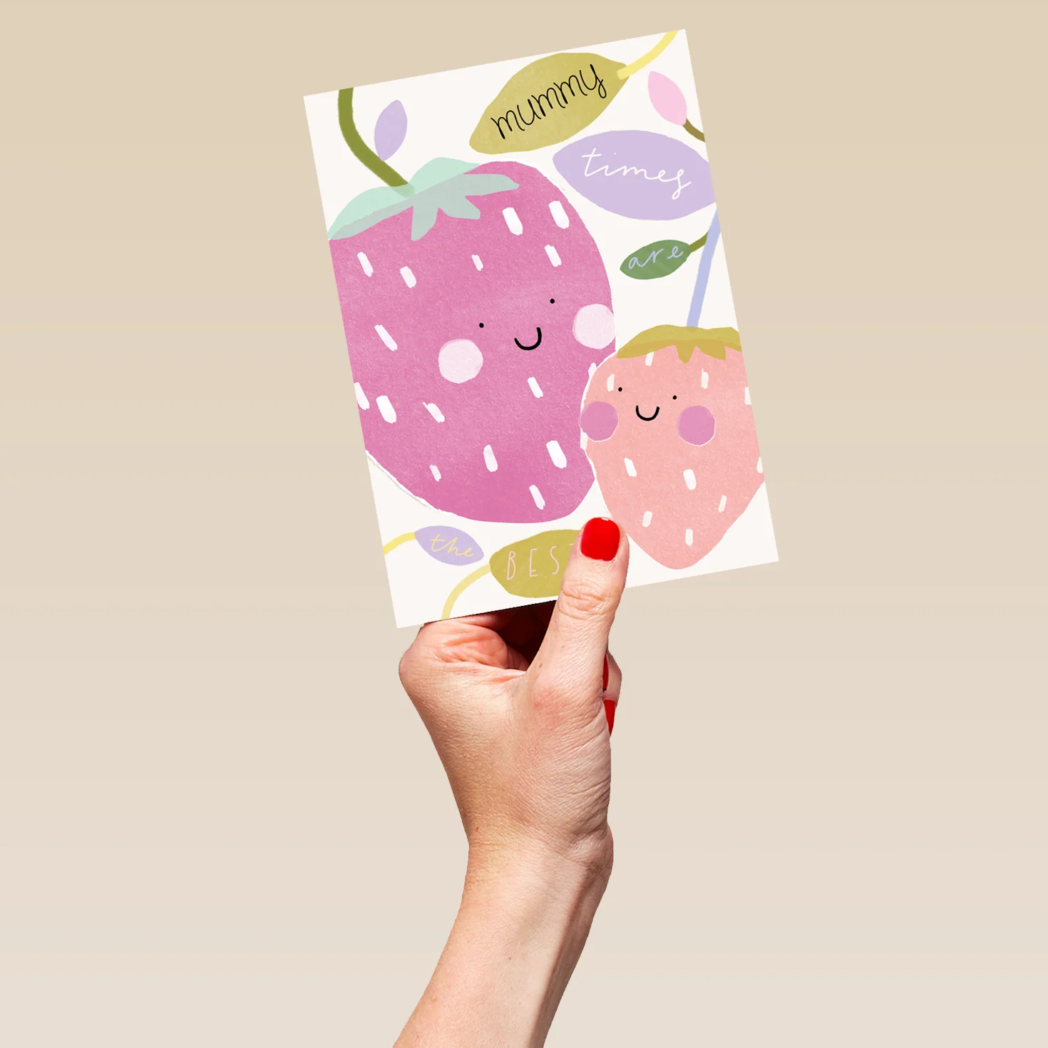 Personalised Cute Colourful Strawberry Smiles Mother's Day Card For Mummy - Image 5