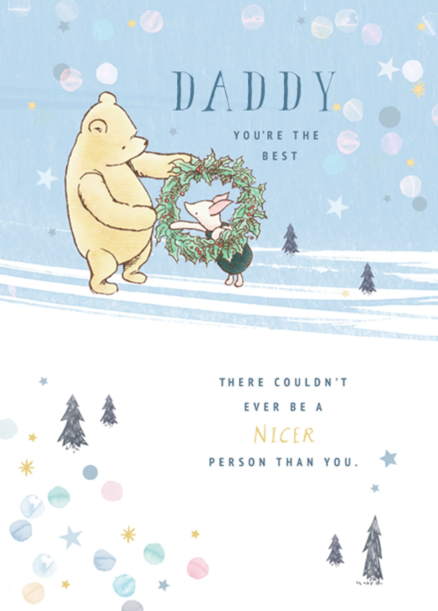 Personalised Cute Daddy Disney Winnie The Pooh Christmas Card