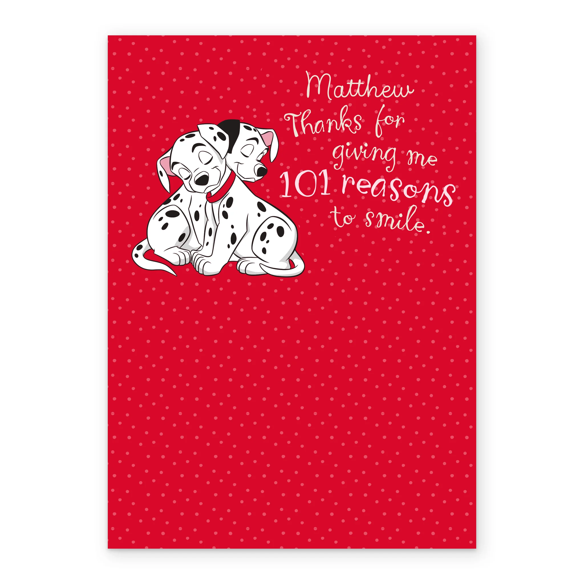 Personalised Cute Disney 101 Dalmatians Valentine's Day Card - Image 2