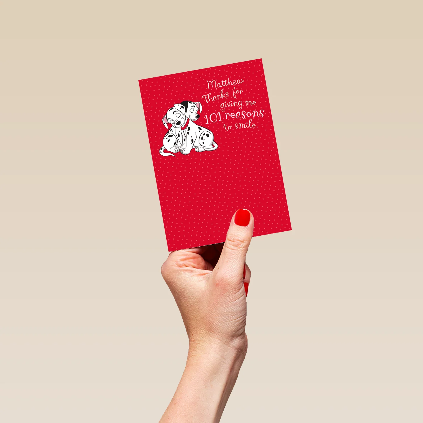 Personalised Cute Disney 101 Dalmatians Valentine's Day Card - Image 4