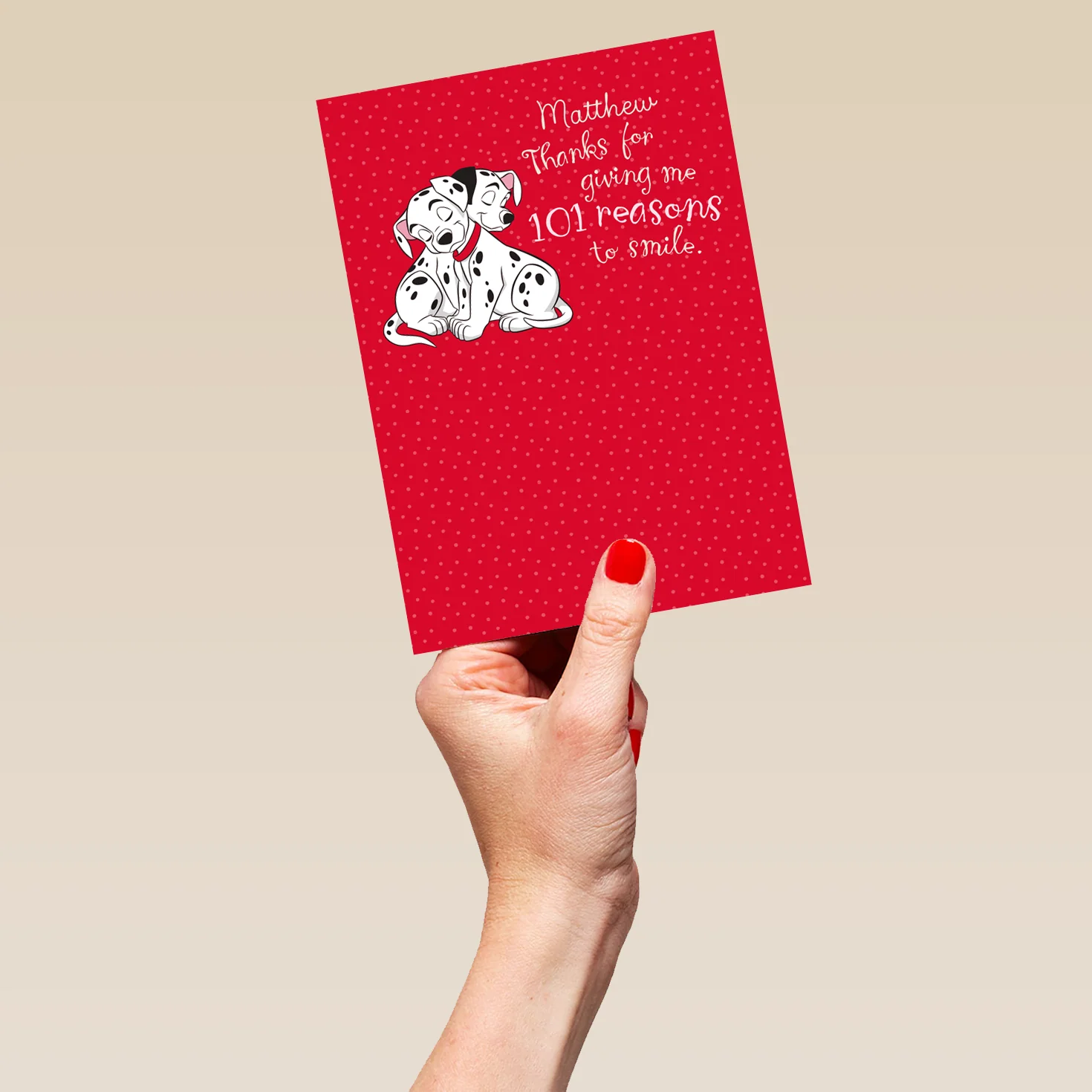 Personalised Cute Disney 101 Dalmatians Valentine's Day Card - Image 5