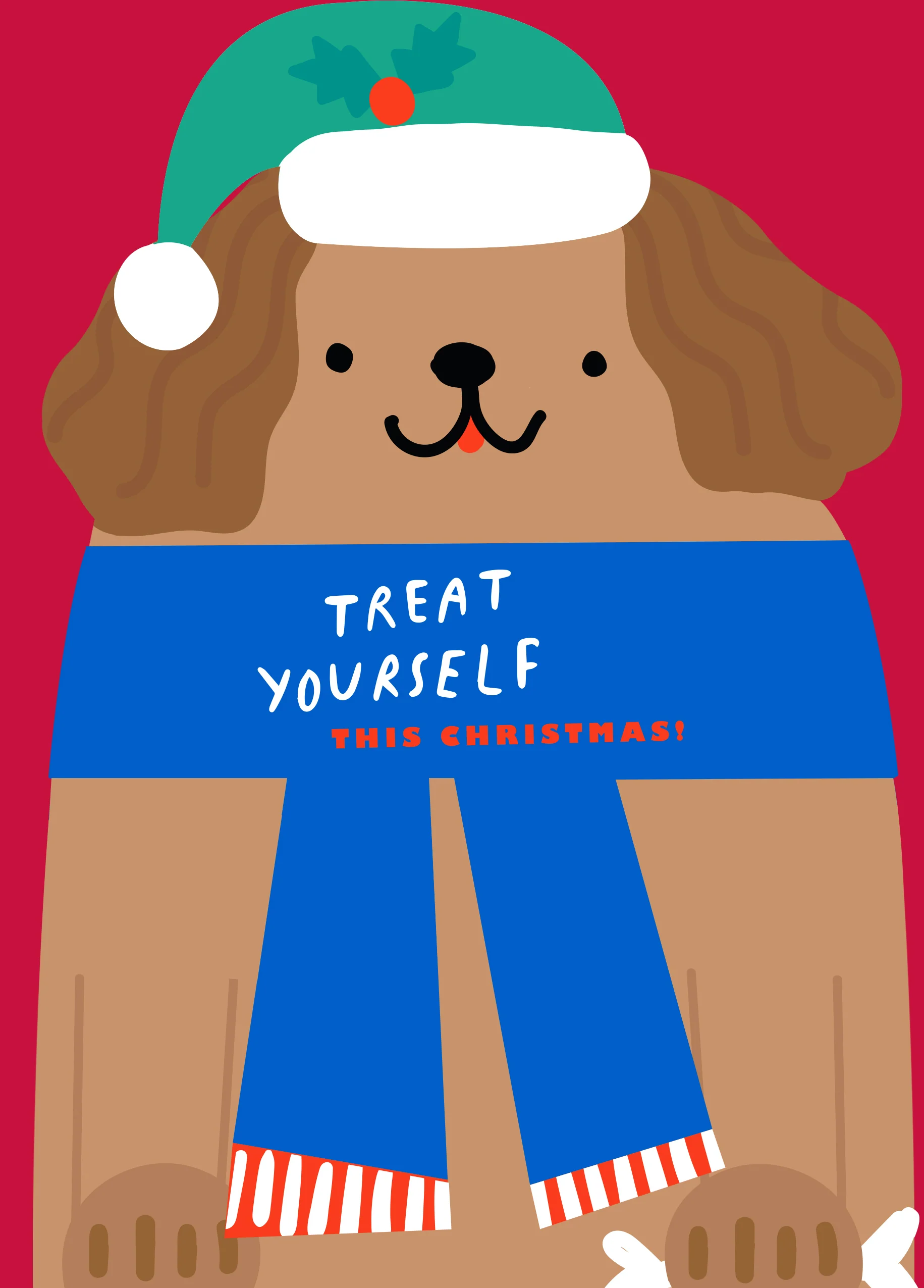 Personalised Cute Dog Christmas Card